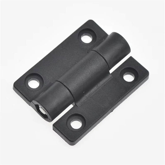 2 Pack Adjustable Torque Plastic Hinges Black Positioning Door Hinges 72x56x19mm Durable Cabinet And Door Hardware For Home Improvement Projects And DIY Includes Multiple Size Options 26x22x6mm To 72x56x19mm showing hinge front view