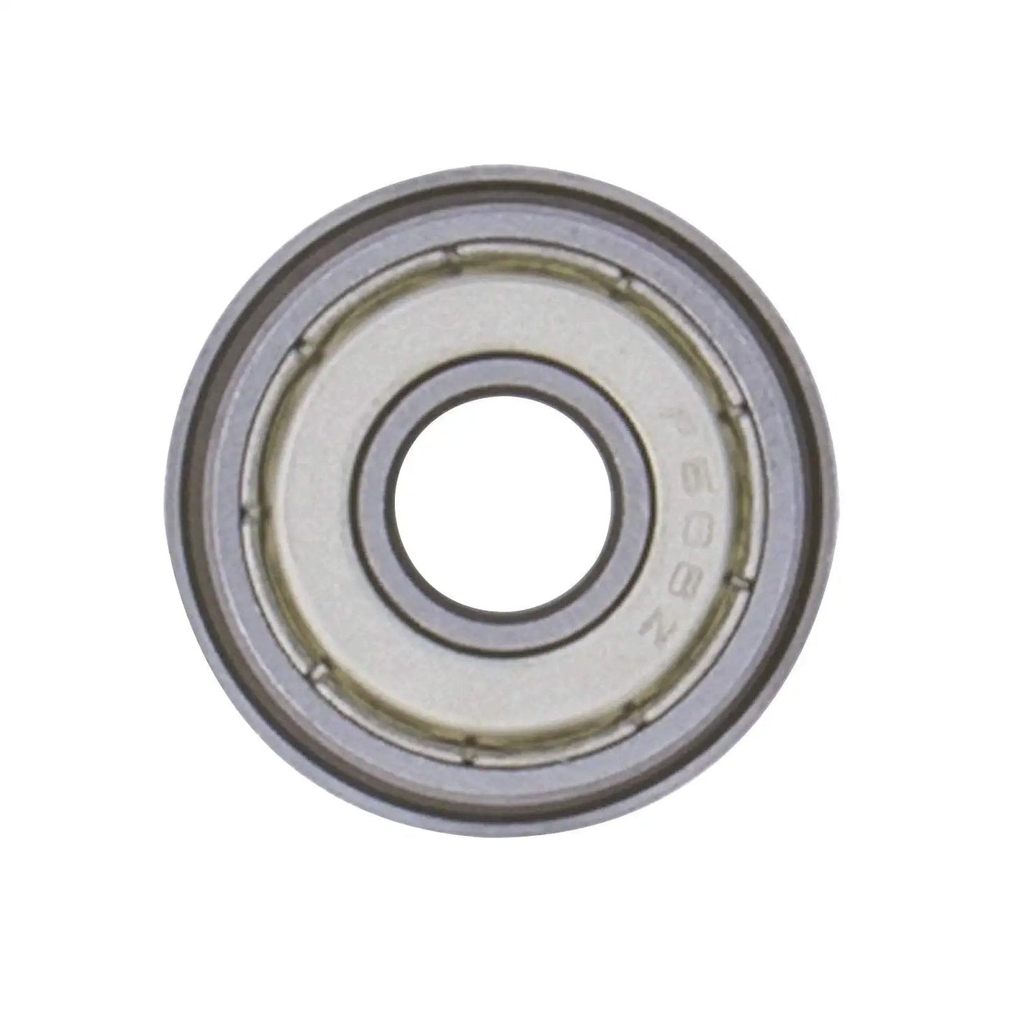 Flange Deep Groove Ball Bearing 8x22x7mm F608 ZZ, front view of single shielded bearing from set of 10 for machinery use.