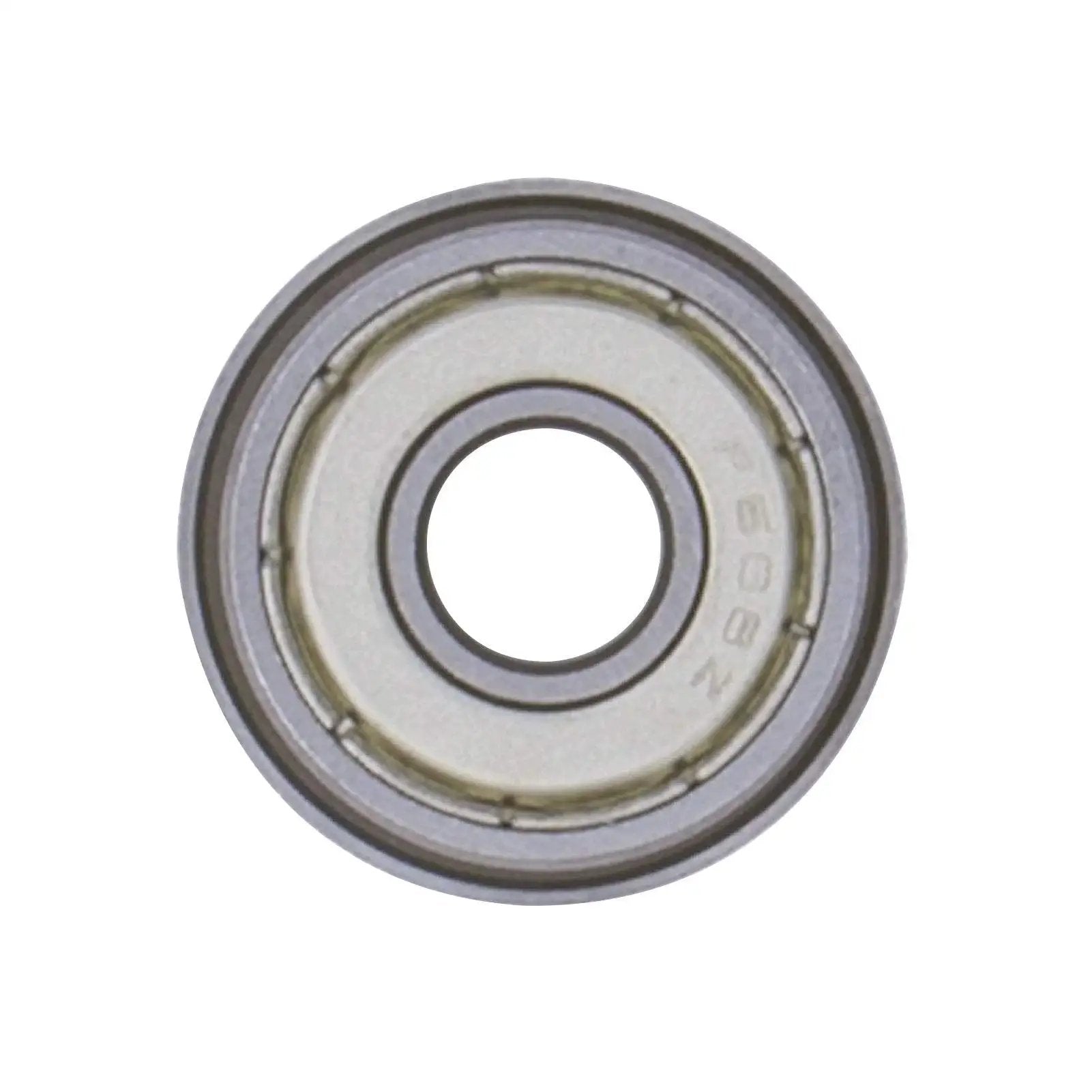 Flange Deep Groove Ball Bearing 8x22x7mm F608 ZZ, front view of single shielded bearing from set of 10 for machinery use.