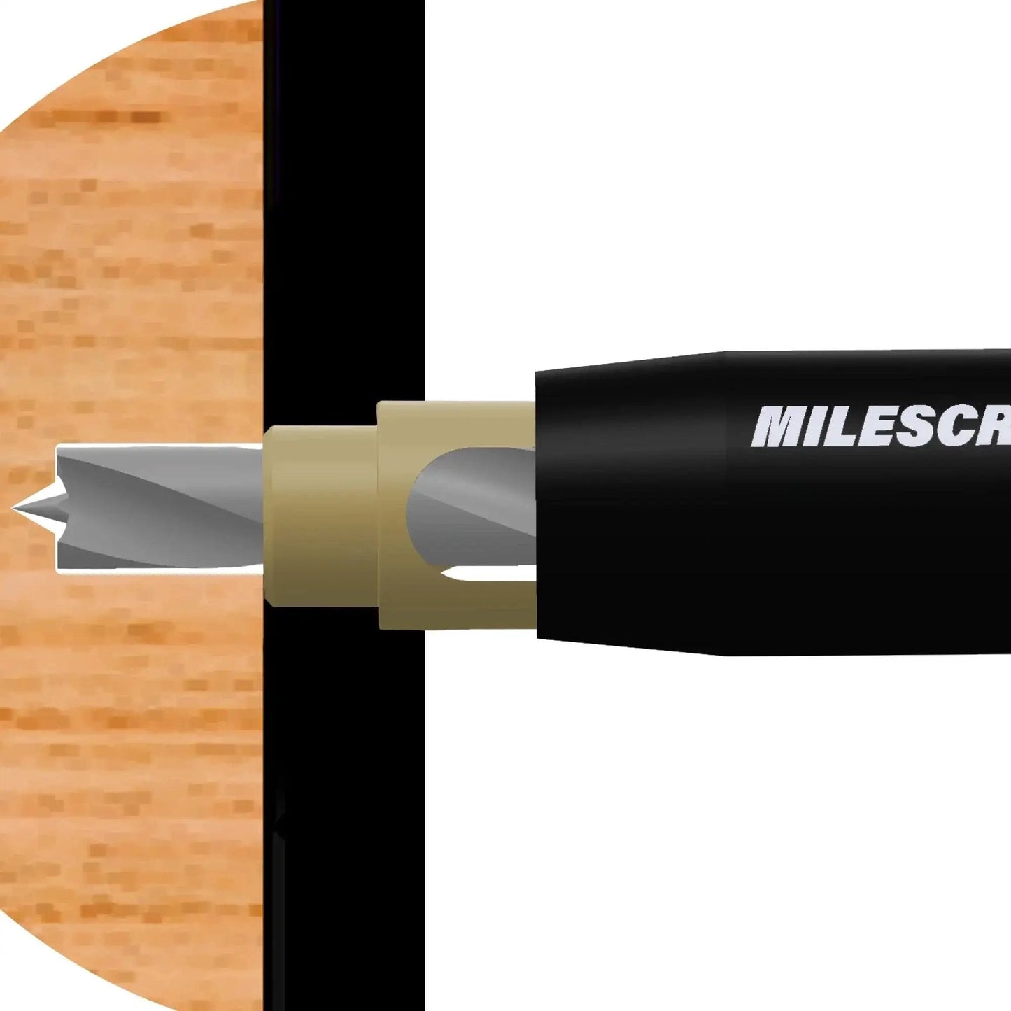 5mm Shelf Pin Drill Bit Set for Precise Cabinet Shelves With Self-Centering Bit, 3/8 Inch Guide Bushing in use on wood