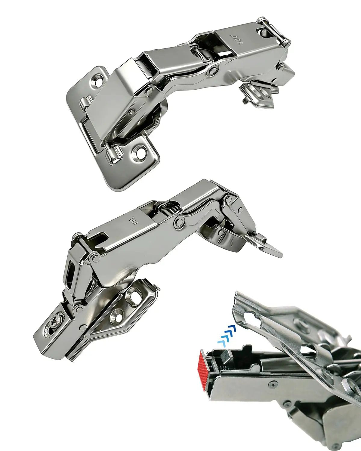 Two Pack 165 Degree Concealed Hydraulic Cabinet Hinges With Soft Close And 3D Adjustable Clip On Mounting For Easy Install