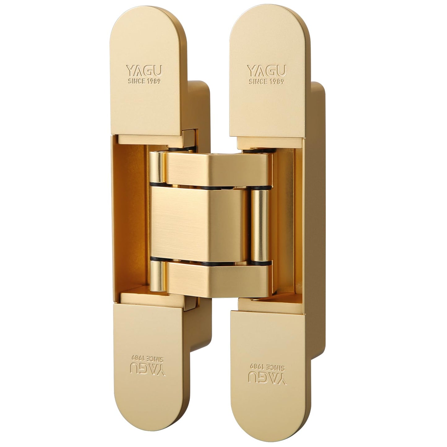 3 Way Adjustable Invisible Door Hinge Concealed Hidden 180 Degree Swing Zinc Alloy Matte Gold Butt Hinge 6.5 X 3.2 X 1.1 Inches For Door Thickness 38mm To 60mm, 88 Lbs Load Per Hinge Hidden Hardware For DIY Home Improvement