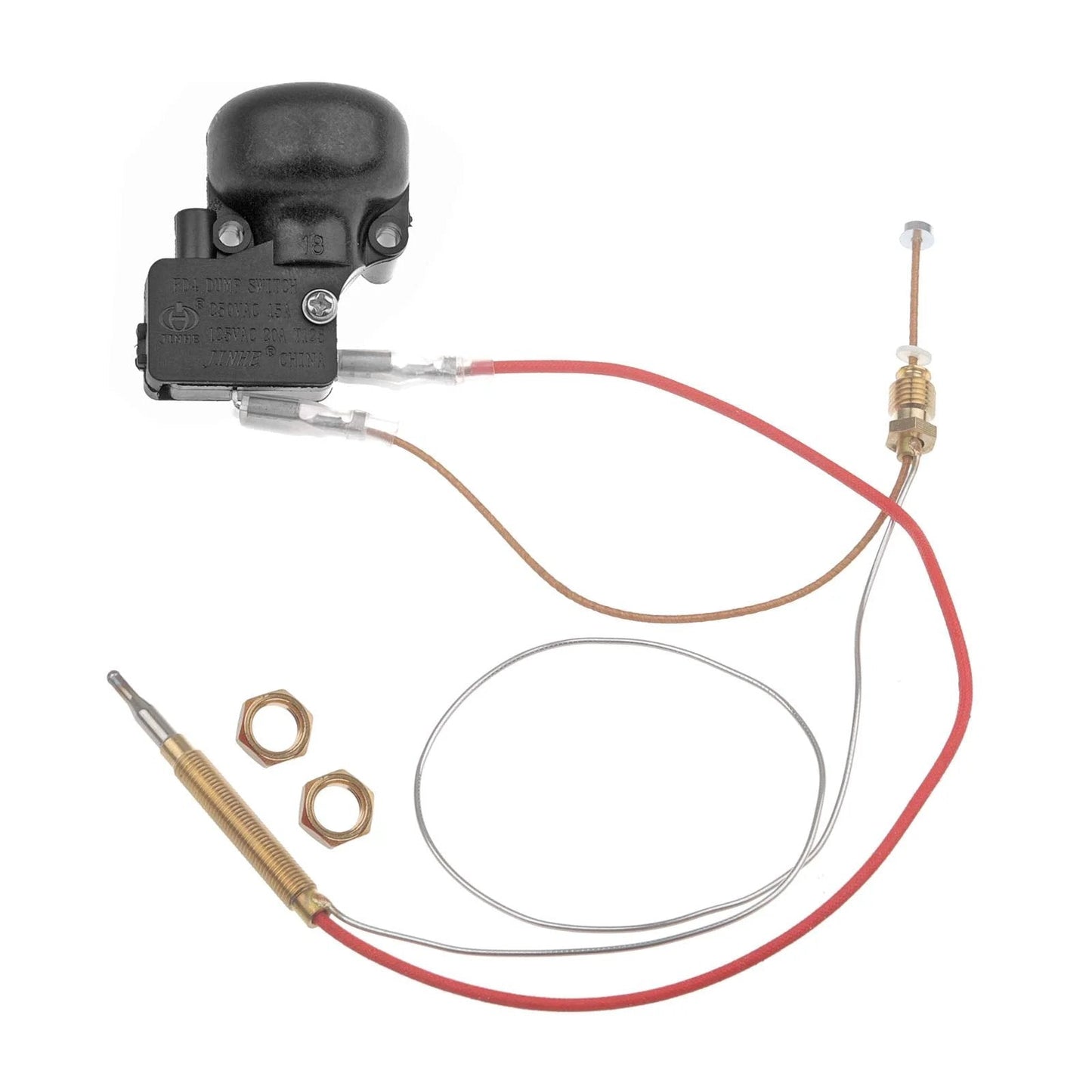 Outdoor Patio Heater Thermocouple Sensor With Tilt Switch Includes M8 X 1 End Connection Nuts And M6 X 0.75 Thermocouple Head Threads
