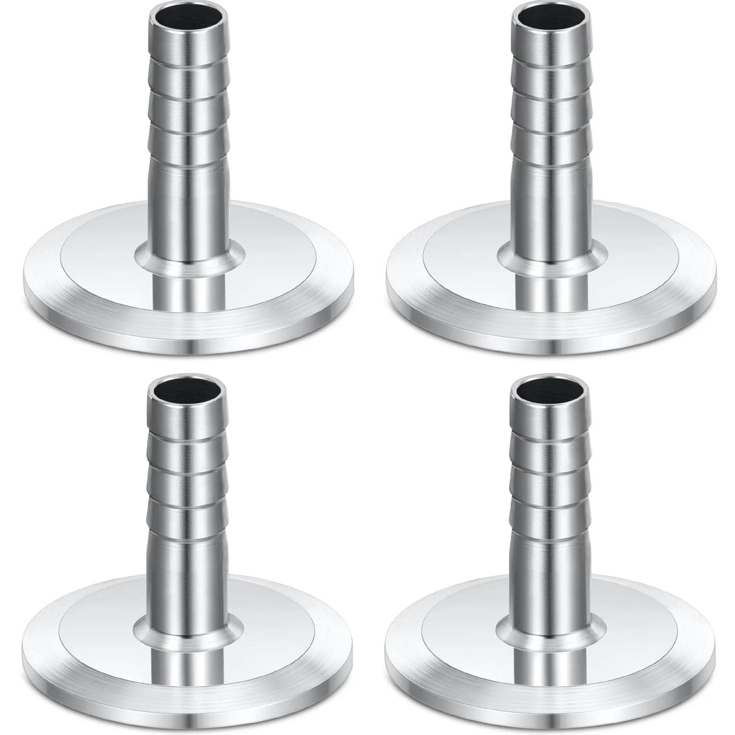 4 Pack Clamp To 0.5 Hose Barbed Adapters For Sanitary Home Brew, 304 Stainless Steel Hose Barb Fittings, 50.5 Mm Barbed Pipe Fittings, Durable Rust Resistant, Easy Install