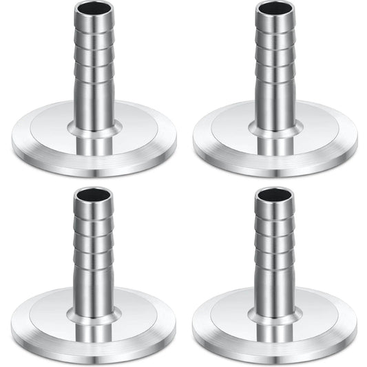 4 Pack Clamp To 0.5 Hose Barbed Adapters For Sanitary Home Brew, 304 Stainless Steel Hose Barb Fittings, 50.5 Mm Barbed Pipe Fittings, Durable Rust Resistant, Easy Install