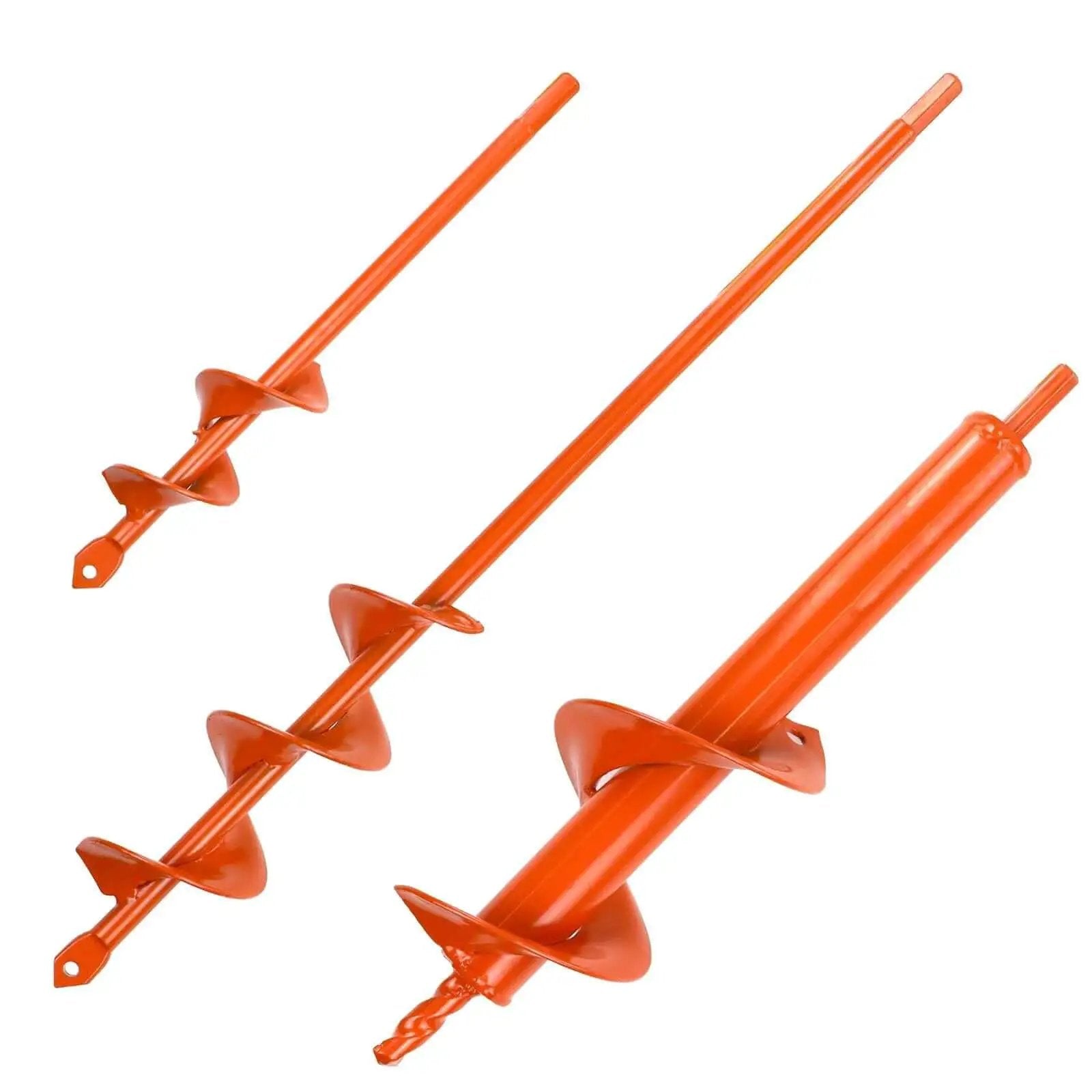 Set Of 3 Garden Auger Drill Bits For Planting In 1.6 X 8.6 In, 3 X 12 In, And 2 X 14.5 In Sizes For Three Eighth Inch Hex Drive Drills