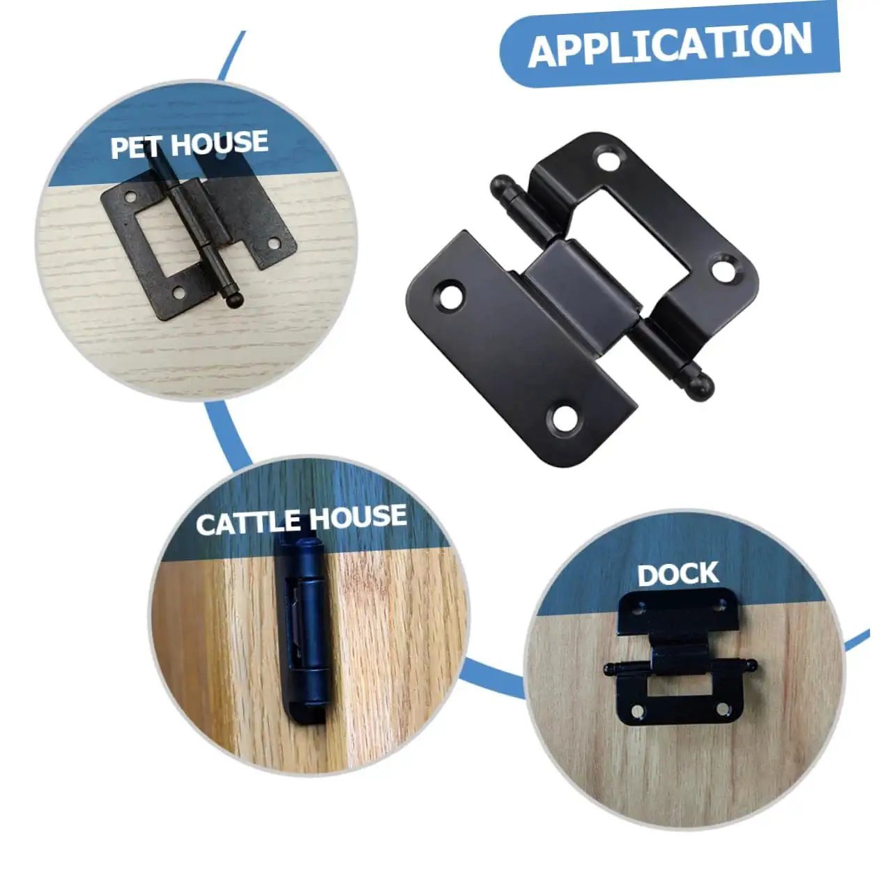Heavy Duty Self Closing Cabinet Hinges For Kitchen Cupboards 6 Pack Iron Inset Hardware showing applications for pet house, cattle house, dock.