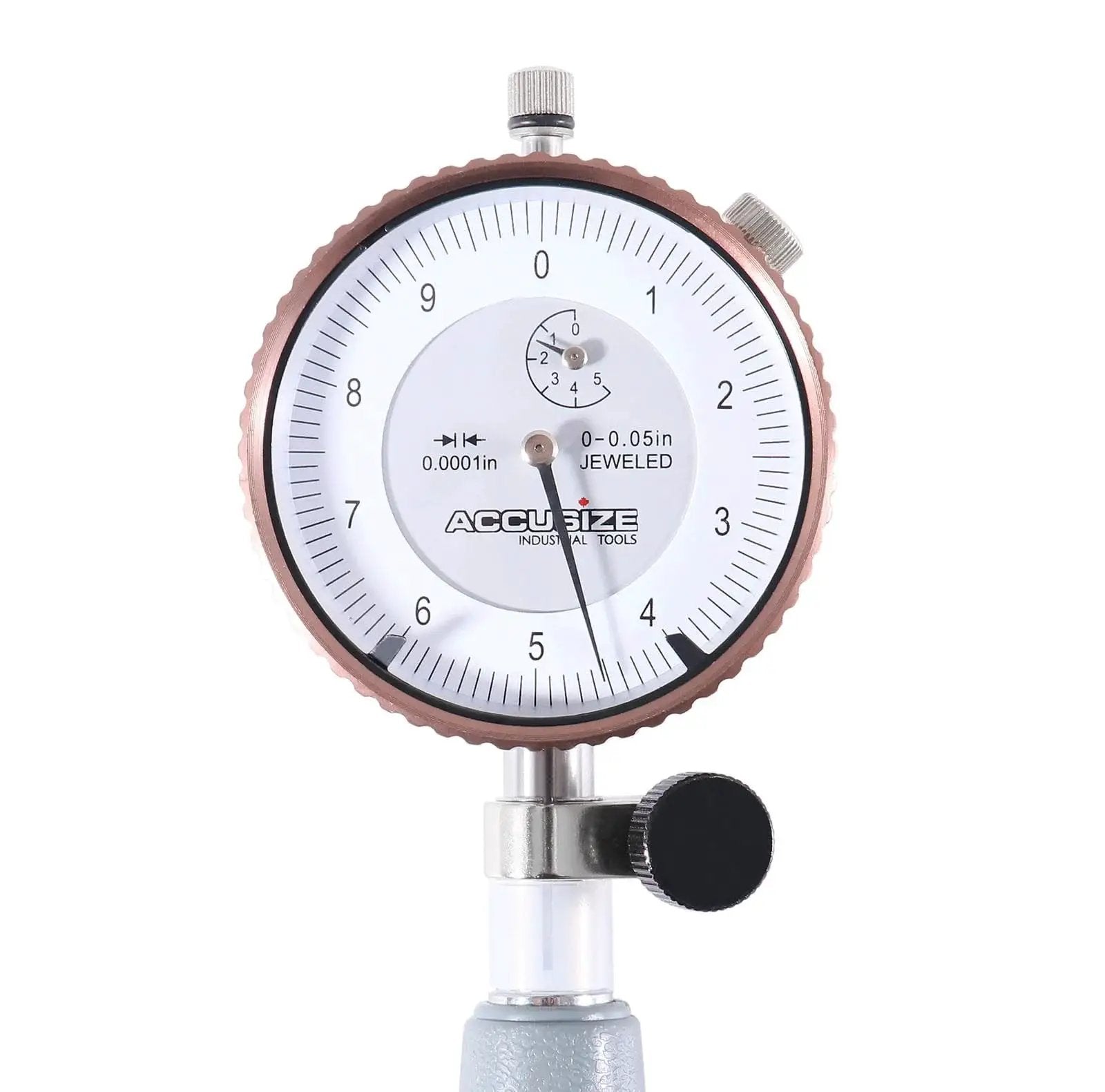 Front view of Dial Bore Gauge Set For 2 To 6 Inch Range With 0.0001 Inch Graduation And 6 Inch Stem Includes Extension Holder