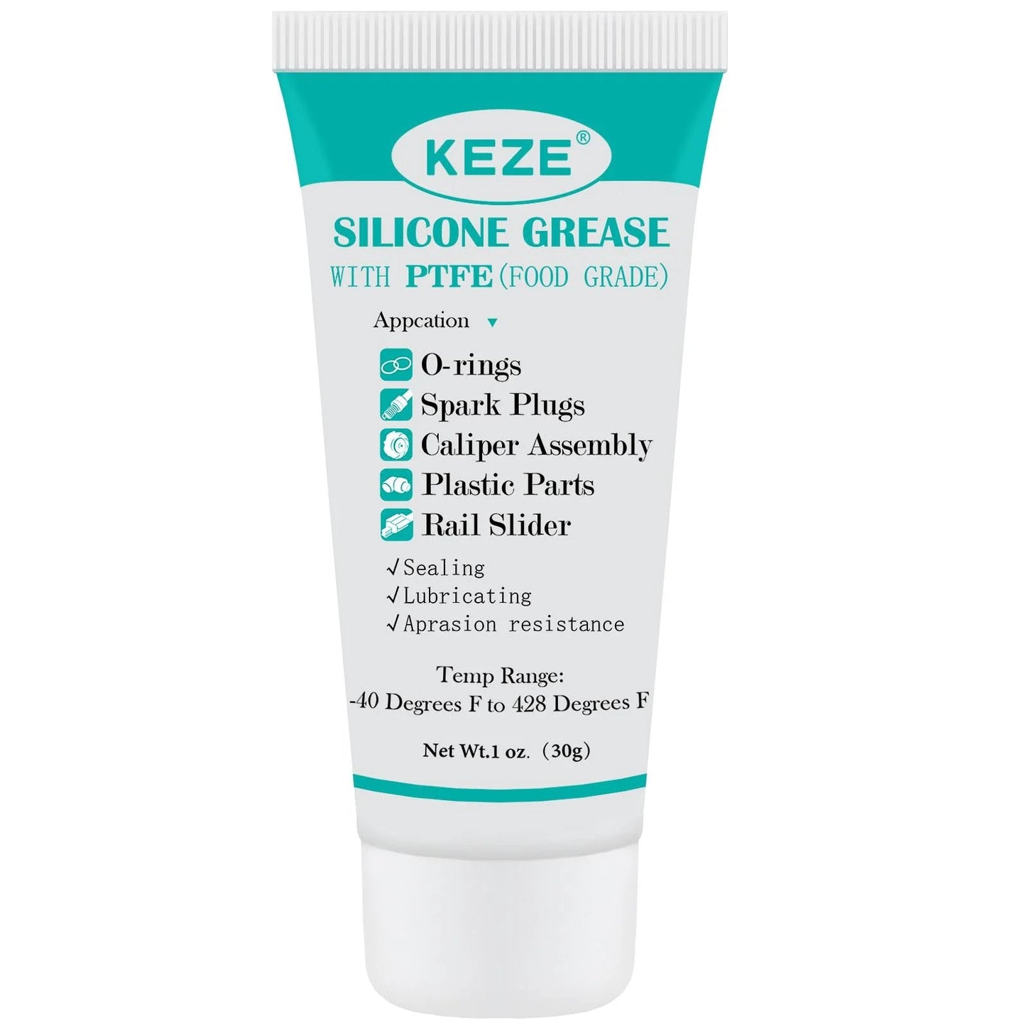 Silicone Grease With PTFE For Automotive Seals And 3D Printer Parts Teflon Based Lubricant NSF H1 Food Safe 1 Oz Tube
