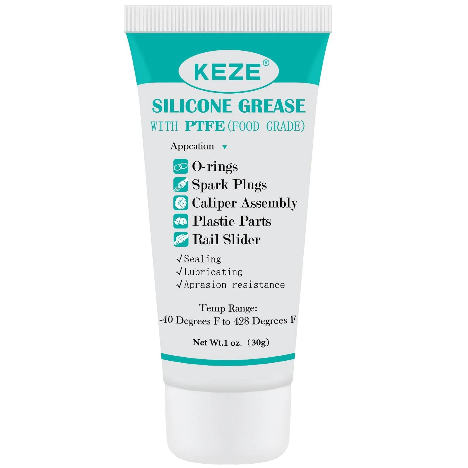 Silicone Grease With PTFE For Automotive Seals And 3D Printer Parts Teflon Based Lubricant NSF H1 Food Safe 1 Oz Tube