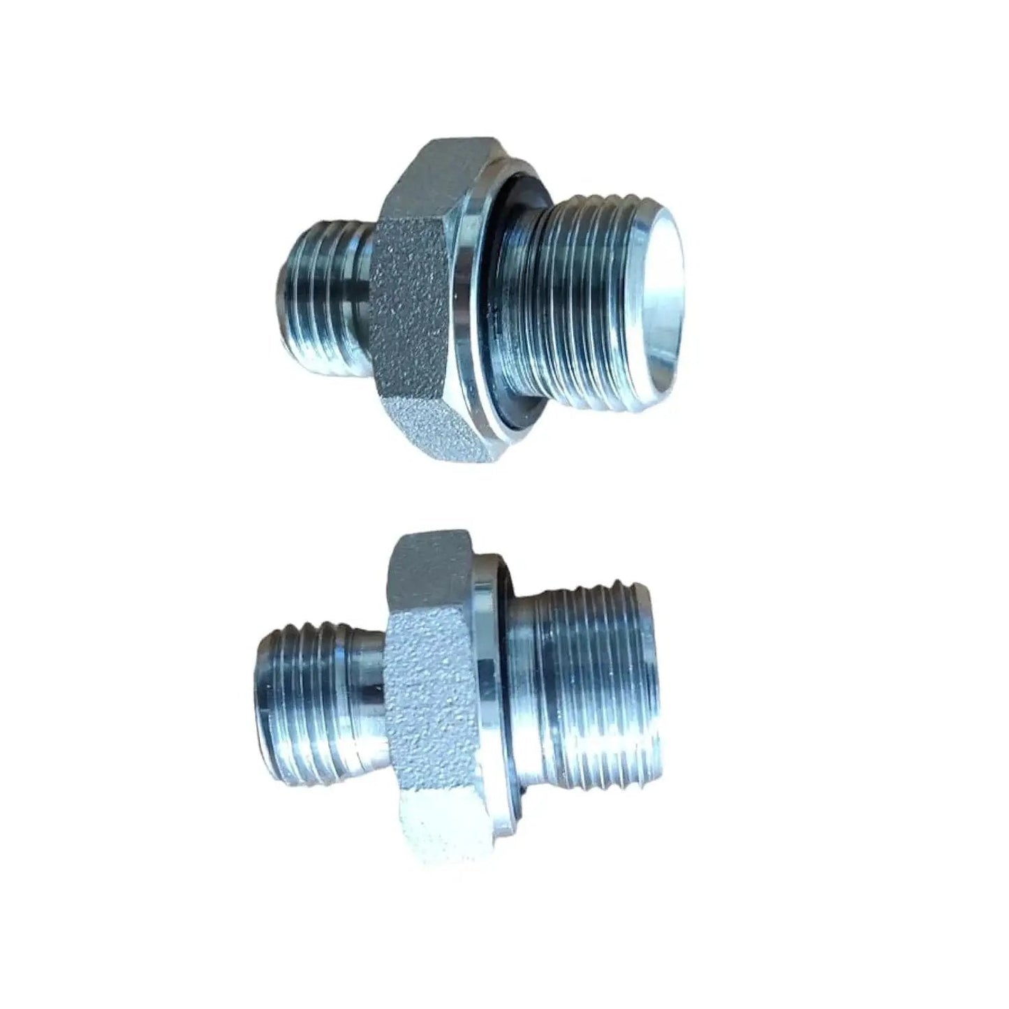 Heavy Duty Hydraulic Hose Fitting Adapters for Excavator Built Tough, 2Pcs 14H to 18ED Threaded Pipe Connector, 1.5mm Port