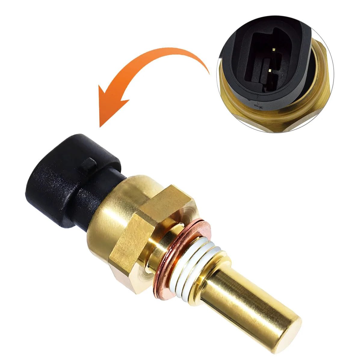 Engine Coolant Temperature Sensor With Connector Pigtail Harness Replacement OEM 19236568 Compatible With Chevy Avalanche Cobalt Aveo