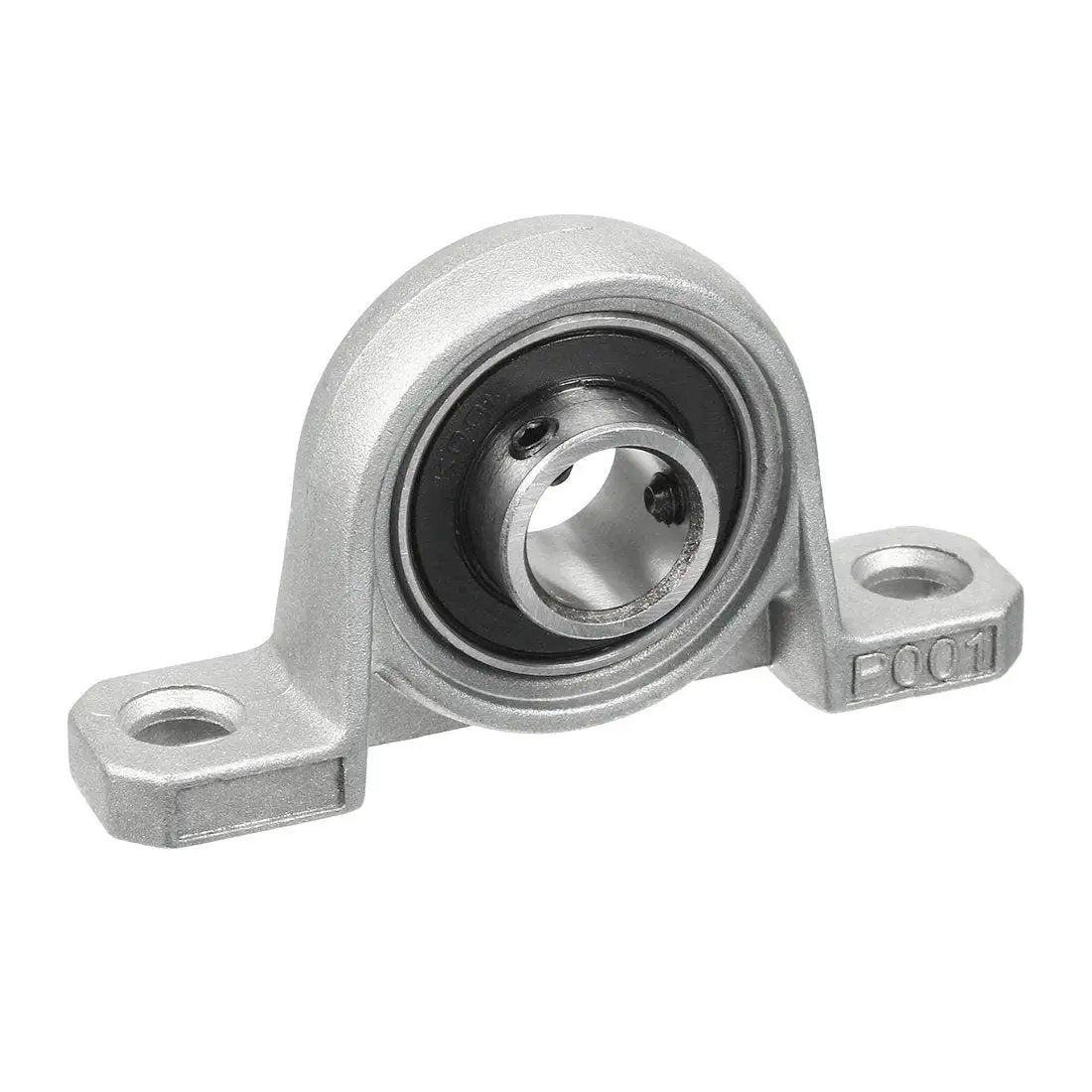 Front view of 4 Pack 12mm Pillow Block Bearings Set For Linear Shafts Self Aligning Flange Mounted Zinc Alloy Plummer Bearing Bore 12mm