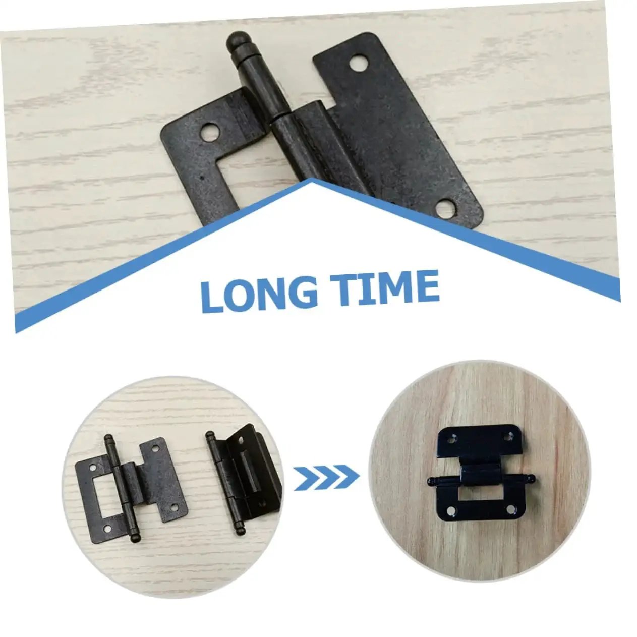 10 Pack Cabinet Door Hinges Durable Replacement Hinges For Home Use With High Load Bearing Capacity Smooth Surface For Kitchen And Bathroom Cabinets Cupboards Heavy Duty Hardware For DIY Renovations displayed on wood surface