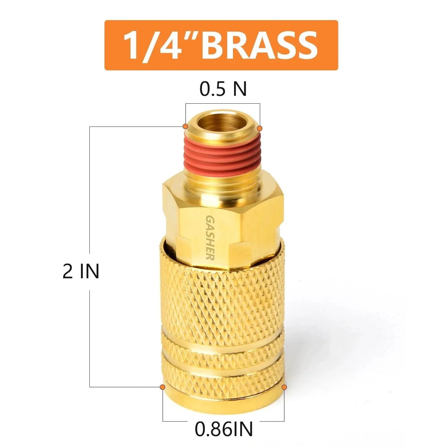 Set Of 2 Brass Quick Connect Air Couplers One Quarter Inch NPT Male Threads Heavy Duty Industrial Grade Corrosion Resistant