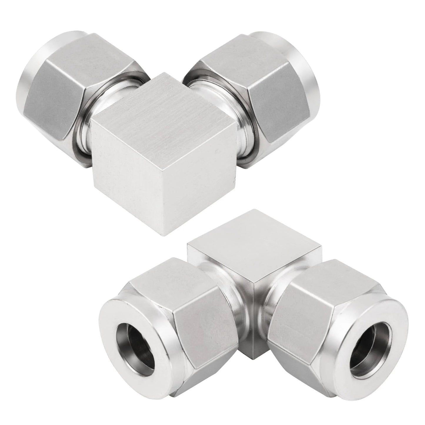 Stainless Steel 304 Compression Tube Fitting 90 Degree Elbow For Quarter Inch OD To Quarter Inch OD Tubing Pack Of 2 High Pressure