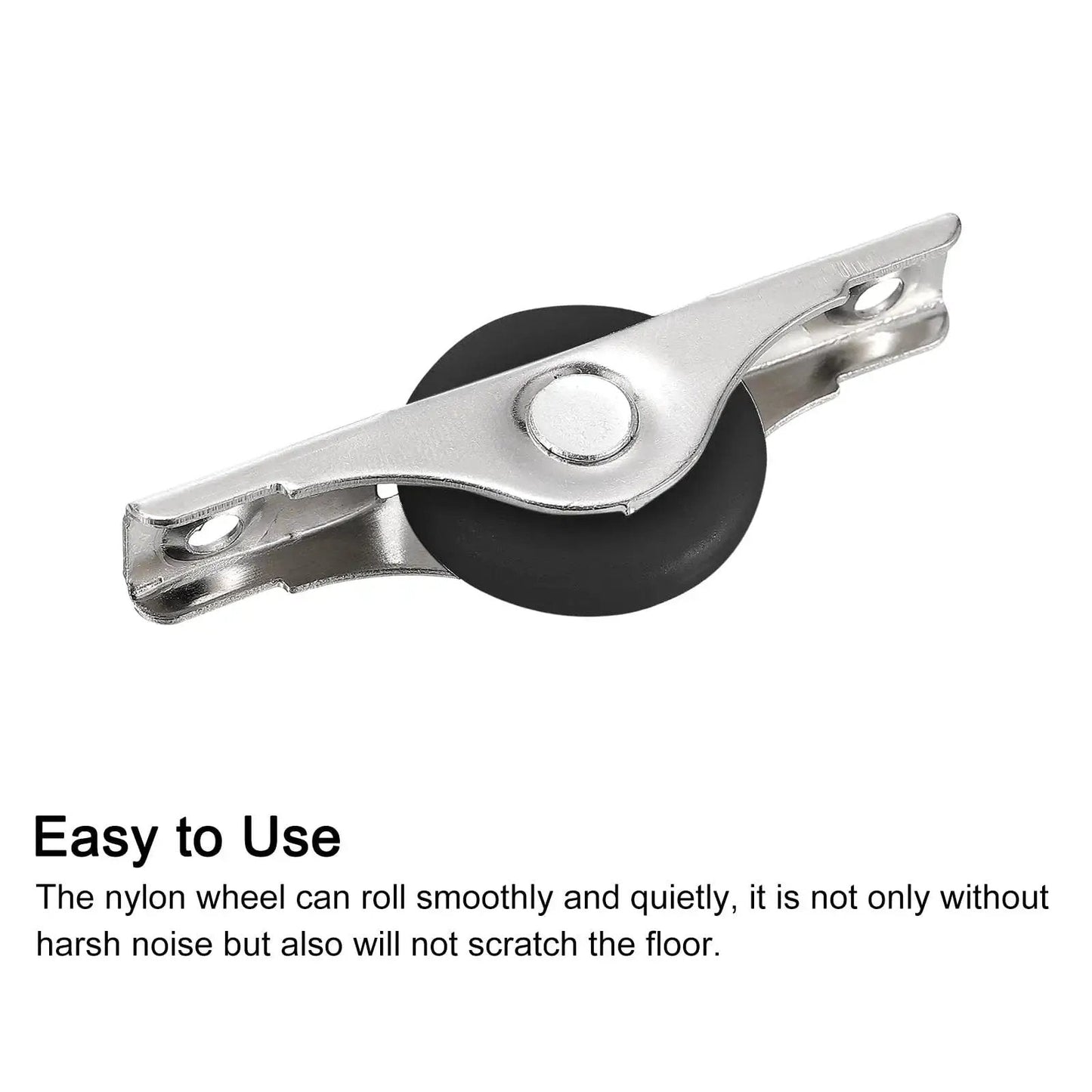 Sliding Door Nylon Wheel Pulleys 30mm For Cabinets Wardrobes Closets Furniture With Screws Pack Of 10 Black Silver Tone Durable Rust Resistant