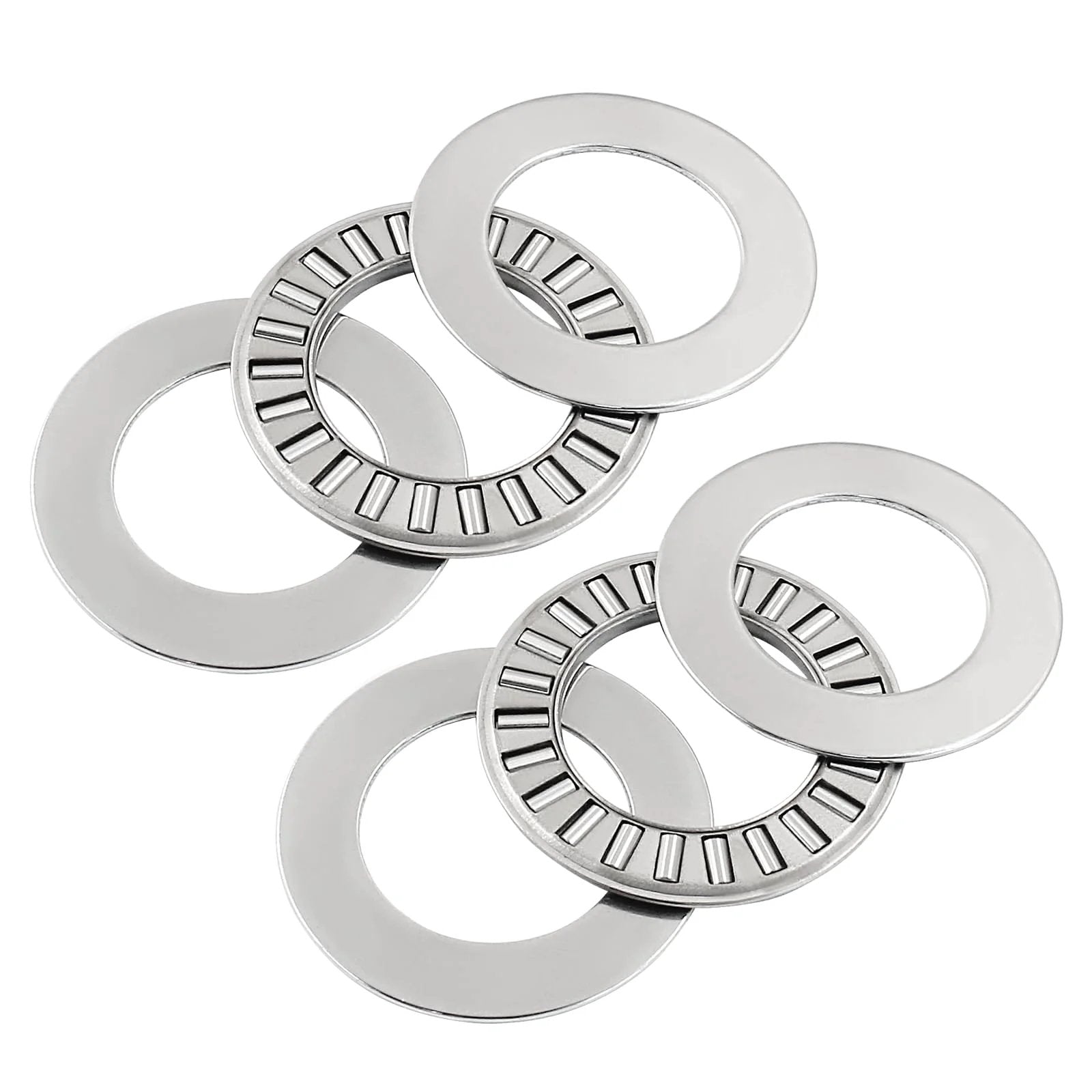 Two Pack NTA1220 1.25 Inch Outer Diameter Thrust Needle Roller Bearings with washers and steel construction for heavy duty loads.