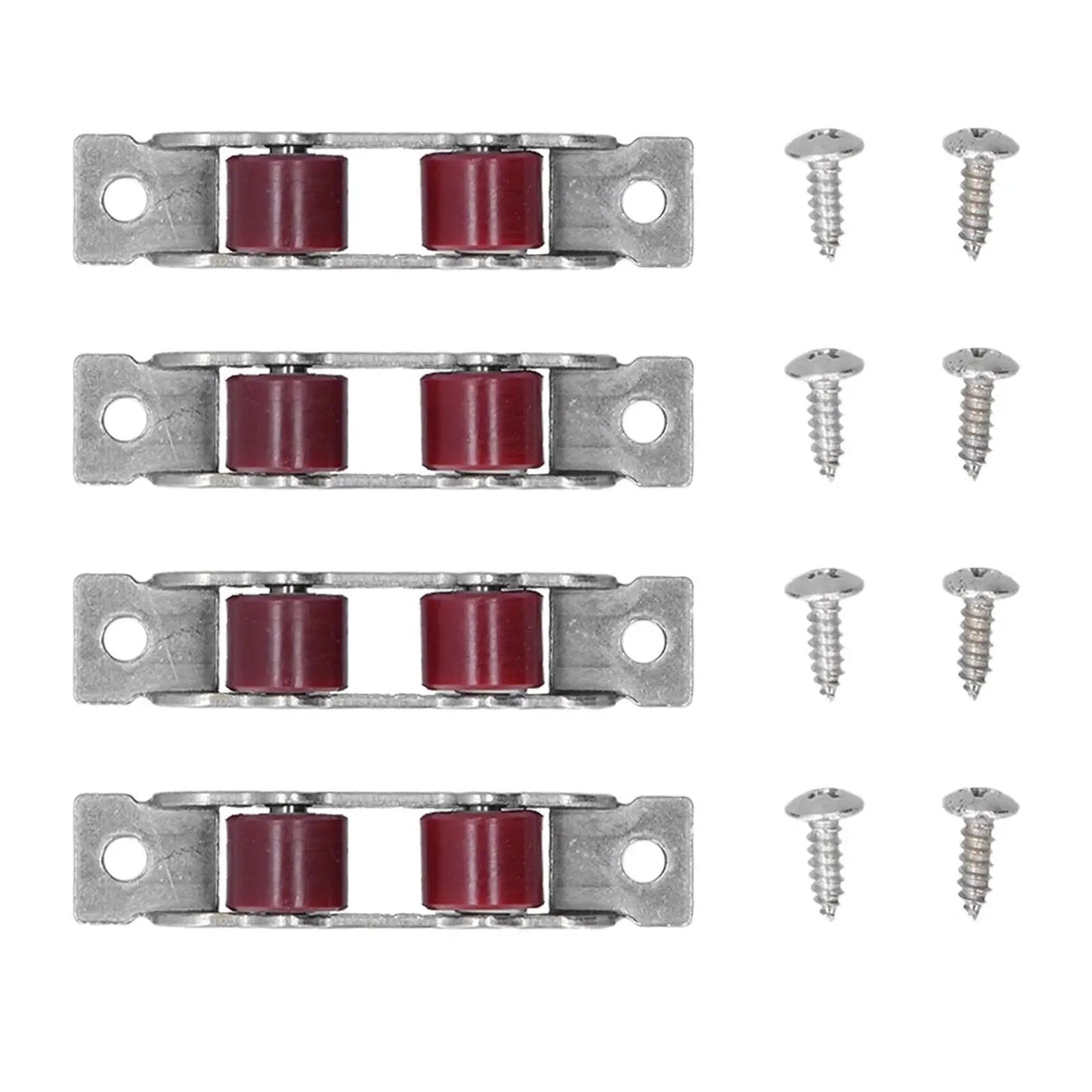 Double Wheel Window Pulley Kit With Screws For 14mm Slot Width Sliding Windows and Doors Heavy Duty Stainless Steel Rollers Set of 4