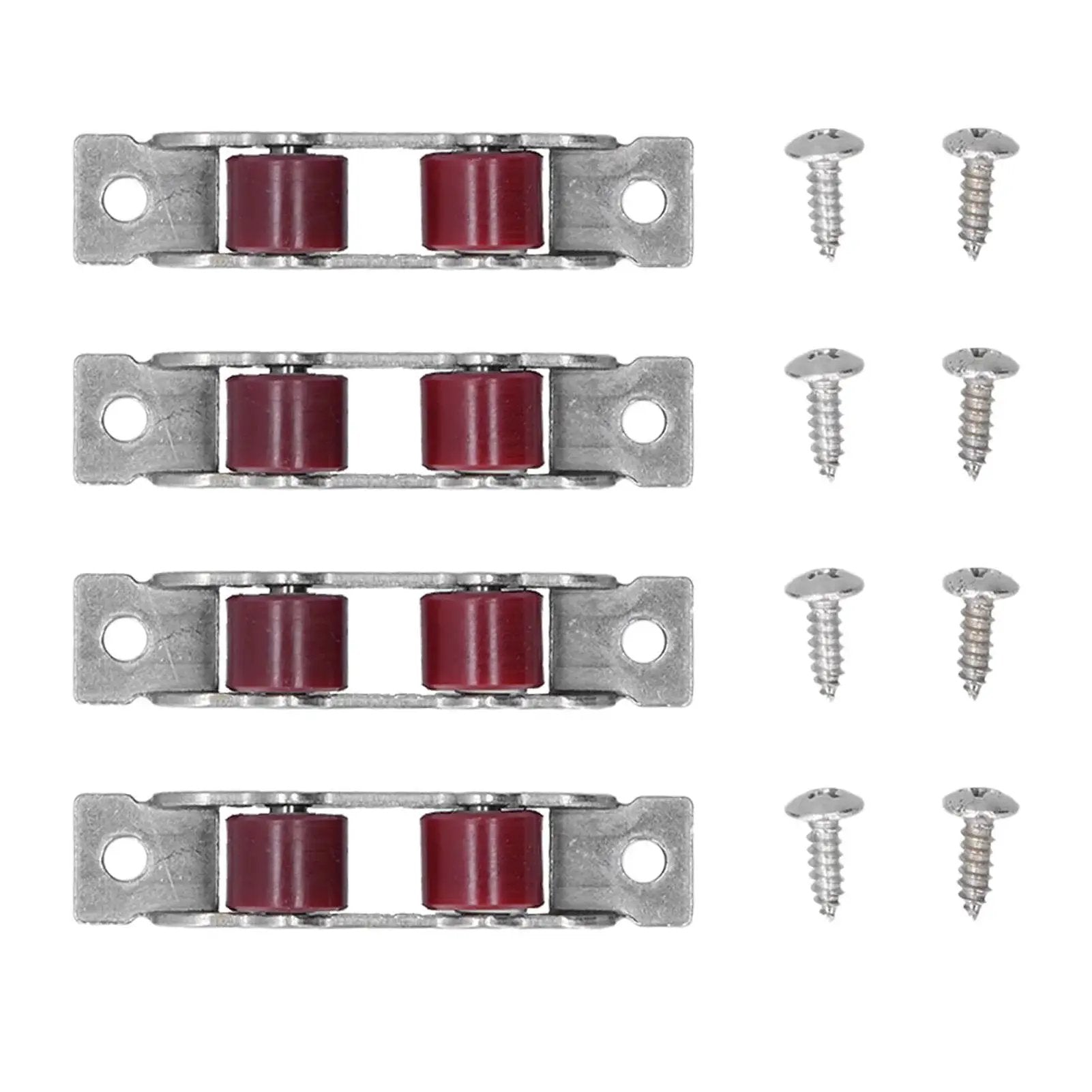 Double Wheel Window Pulley Kit With Screws For 14mm Slot Width Sliding Windows and Doors Heavy Duty Stainless Steel Rollers Set of 4