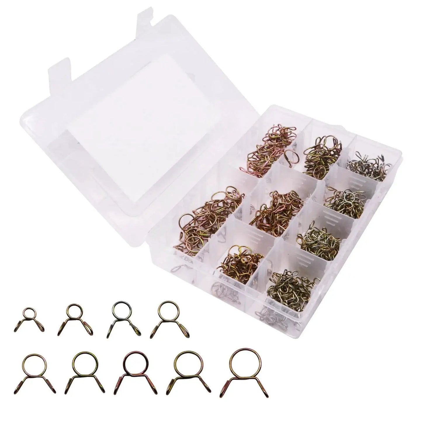 330 Piece Stainless Steel Spring Hose Clamps Assortment Kit 5 To 13 Mm Nine Sizes For Fuel Line Water Pipe Air Tubing Automotive Plumbing