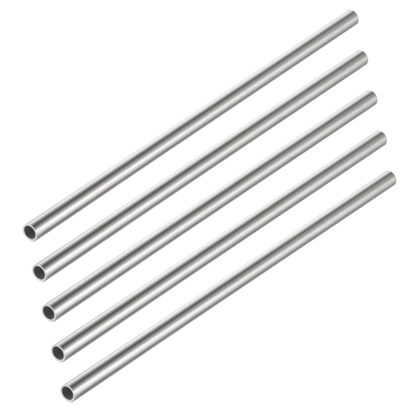 Five Piece 304 Stainless Steel Round Capillary Tubing Set 9 Mm Outer Diameter By 7 Mm Inner Diameter 30 Cm Length Smooth Finish For Precision