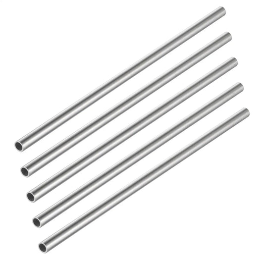 Five Piece 304 Stainless Steel Round Capillary Tubing Set 9 Mm Outer Diameter By 7 Mm Inner Diameter 30 Cm Length Smooth Finish For Precision