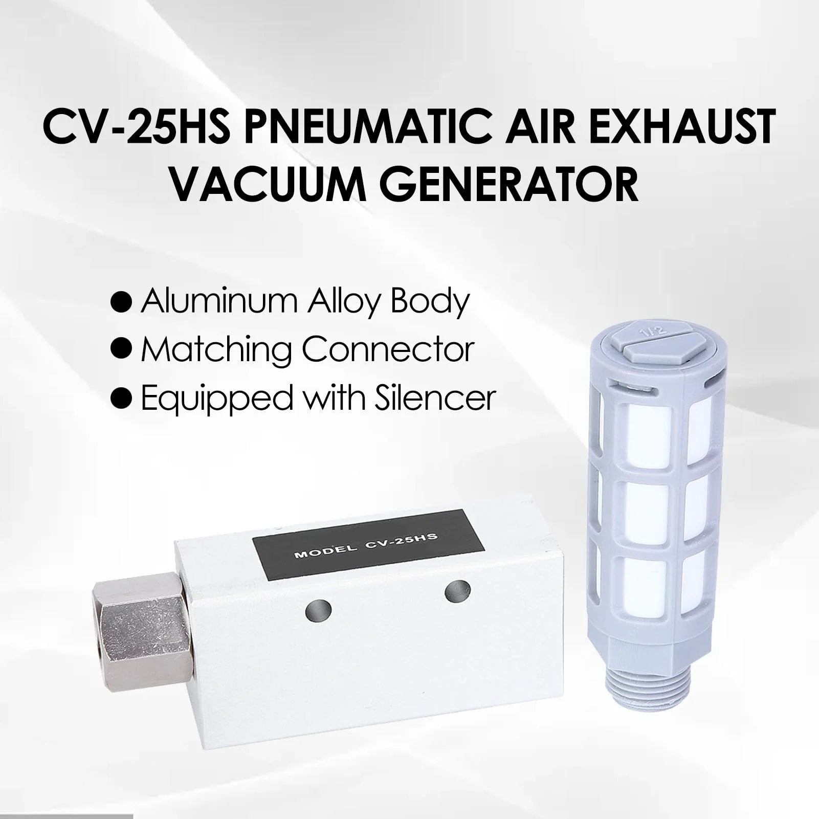 Pneumatic Vacuum Generator For Automation Compact Air Operated Venturi Vacuum Pump Aluminum Alloy Construction with Silencer