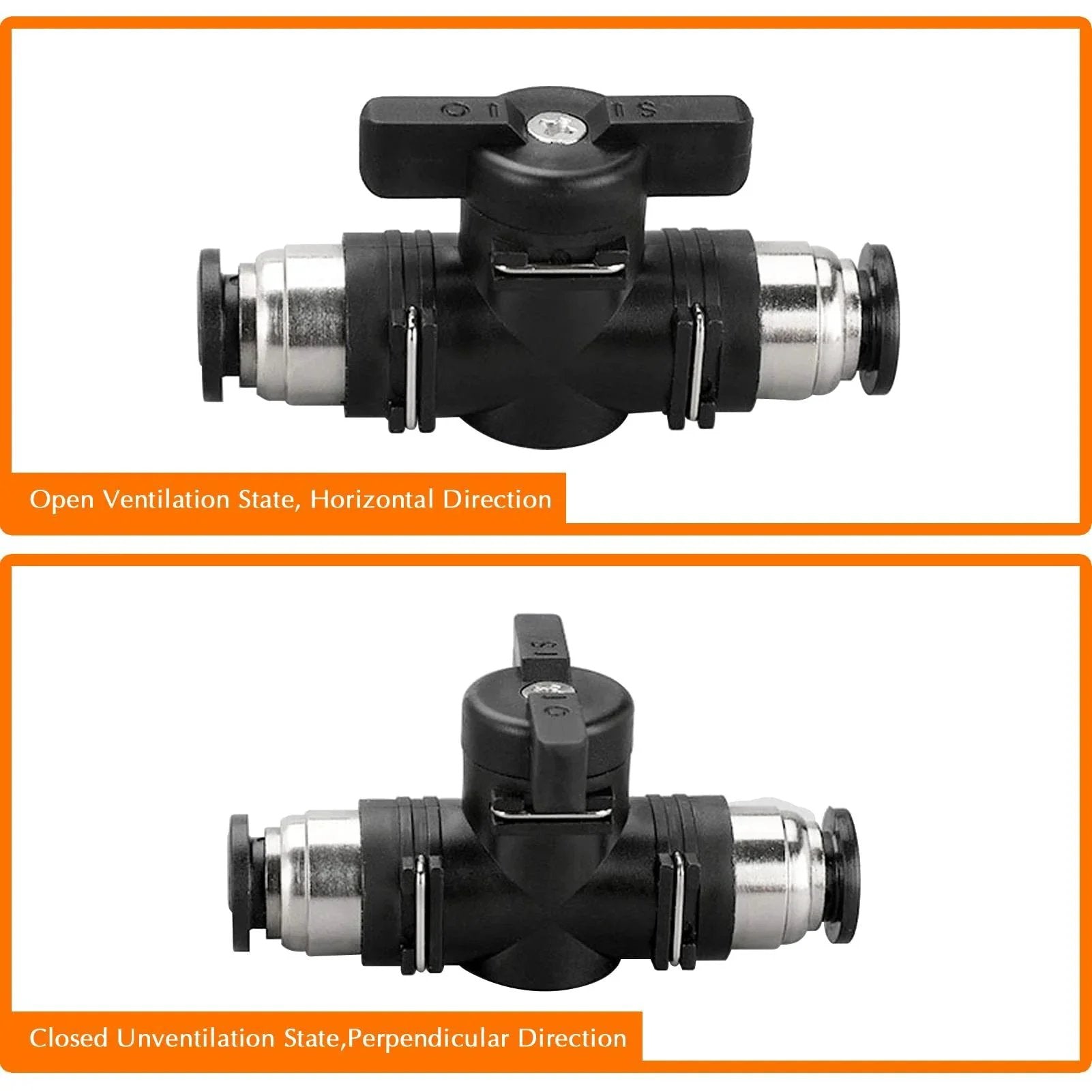 Quarter Inch Push Connect Pneumatic Ball Valve With Quick Connect Tube Fittings Straight Union Air Flow Control Valve For Air Compressors