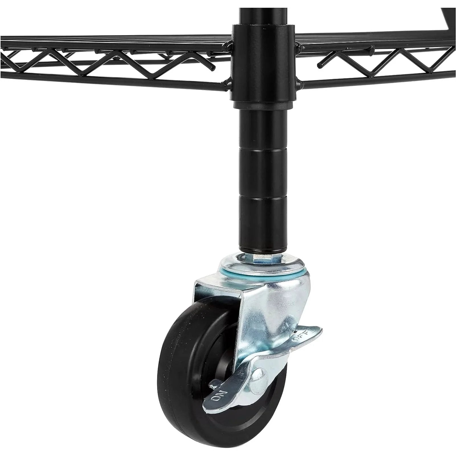 Two Inch Heavy Duty Caster Set Of Four With Rubber Stem Wheels For Wire Shelving Includes Two Brakes And Two Non Brake Casters Easy Installation