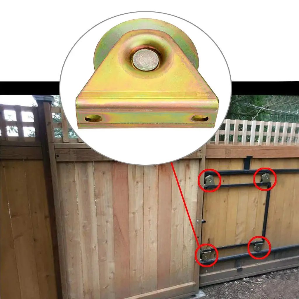 Beefed Up Heavy Duty 3 Inch Sliding Gate Wheels With V Groove Caster And Bracket for V Track Rails on driveway gate