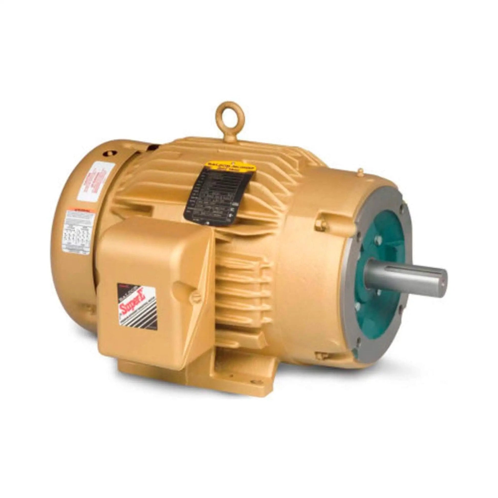 Single Unit General Purpose 3-Phase AC Motor 20 HP, 256TC Frame, TEFC Enclosure, 3520 RPM shown at side angle