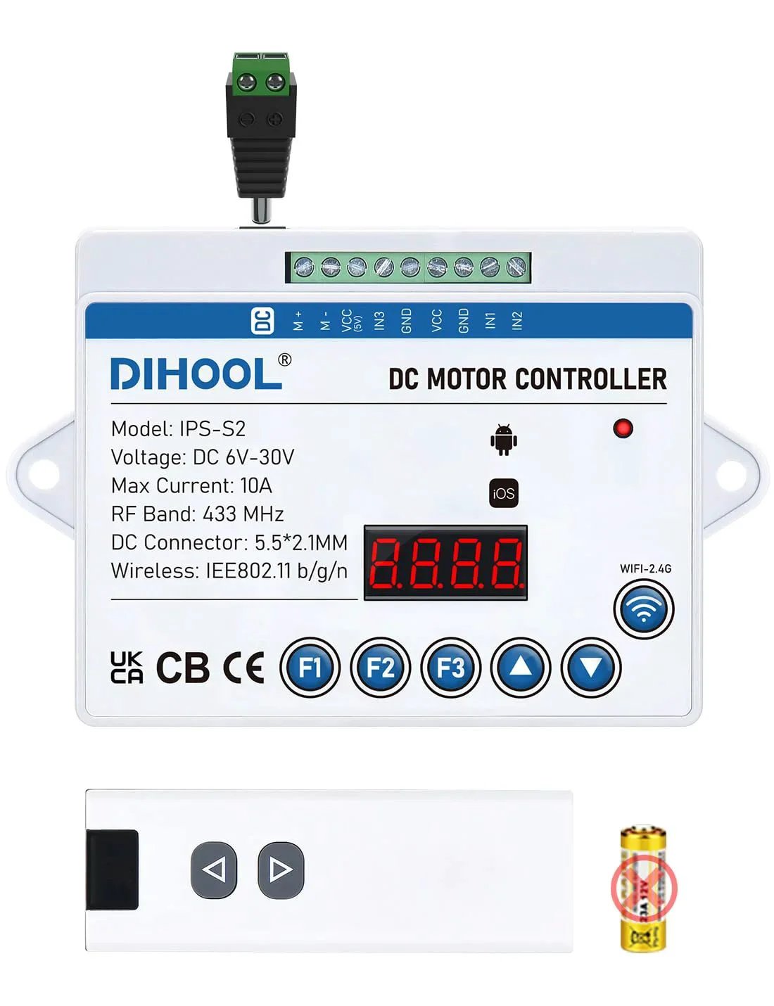 Smart Electric Linear Actuator Controller With WiFi And Timer For 12V And 24V DC Motors and remote wireless control
