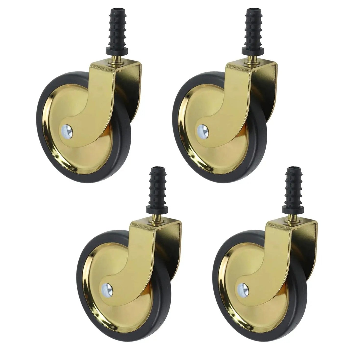 Antique Castors No Noise Swivel Wheels Floor Protectors For Furniture Legs With Sockets 3 Inch Gold Caster Wheels Set Of 4