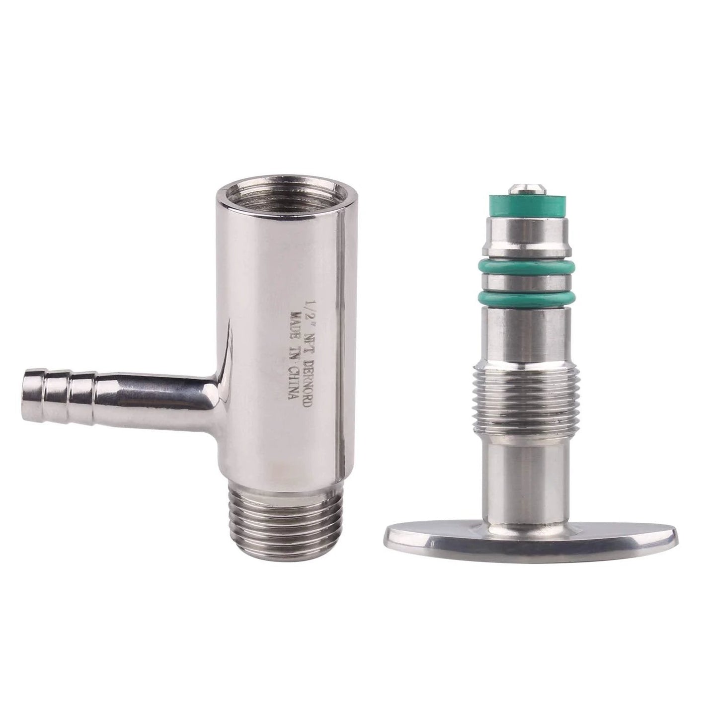 Sanitary Sample Valve One Point Five Inch Tri Clamp Ferrule With Elliptic Handle 10mm Hose Barb Outlet Stainless Steel 304