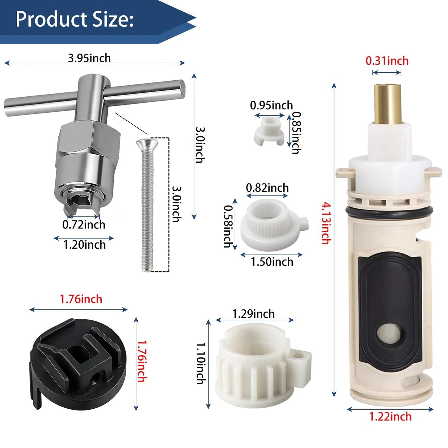 Universal Moen 1222 Cartridge Kit Replacement With Removal Tool And Handle Adapter 116653 for Posi Temp Shower