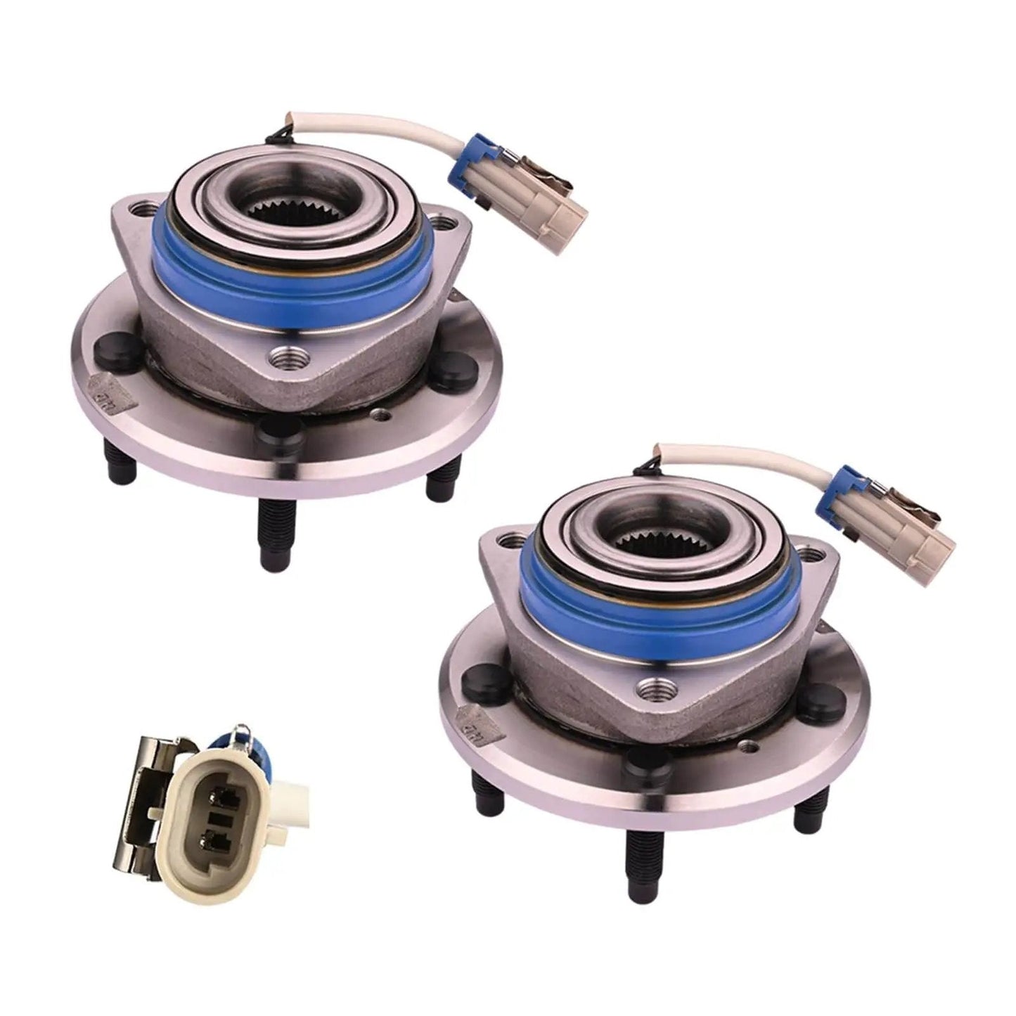 Front Wheel Hub Bearing Assembly Pair 1997-2001 Buick LeSabre Century Park Avenue Regal Riviera Replacement with connectors