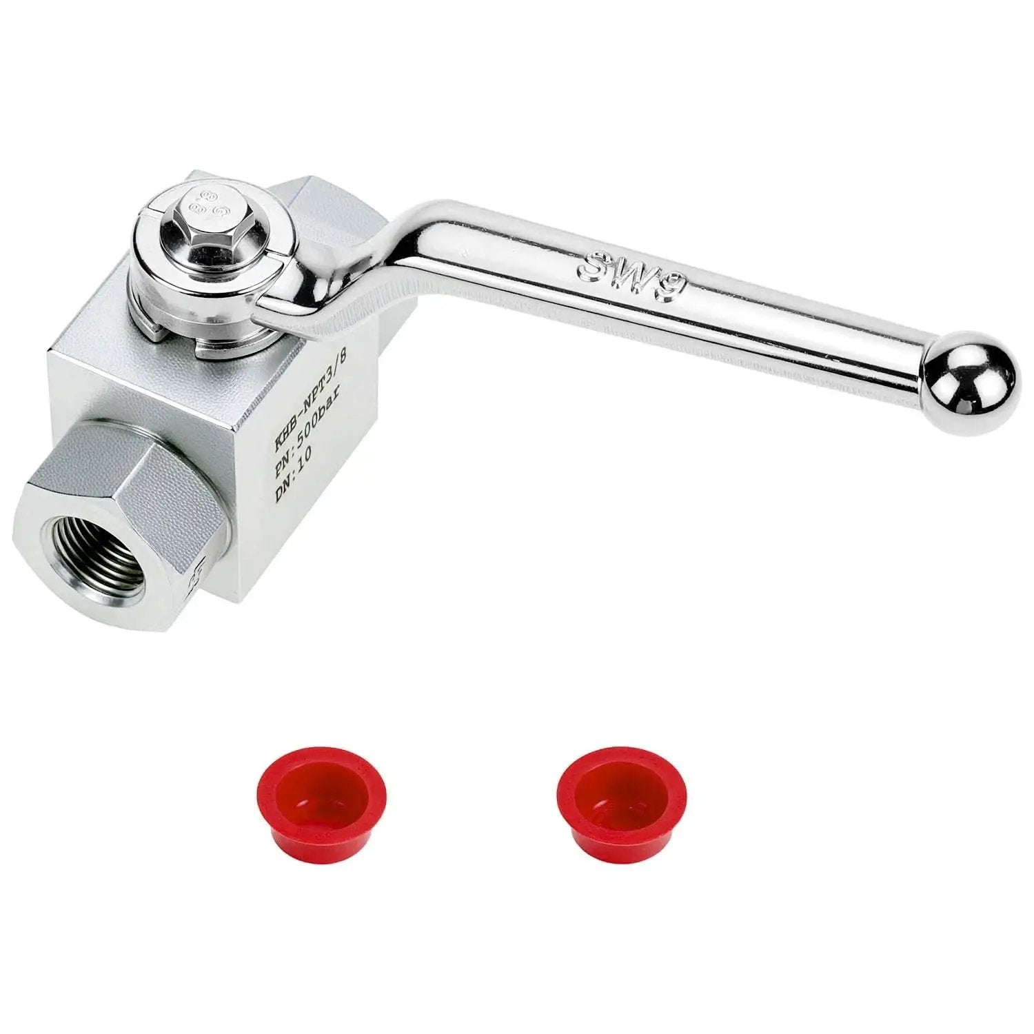 Heavy Duty Hydraulic Ball Valve Three Eighths Inch NPT 7250 PSI Shut Off Two Way High Pressure Valve DN10 Built From Carbon Steel