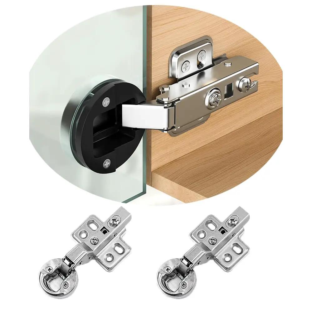 Two Pack European Soft Close Cabinet Hinges 26mm Diameter For Glass Doors Built To Last TEYOUQU Durable Cold Rolled Steel With Hydraulic Dampers