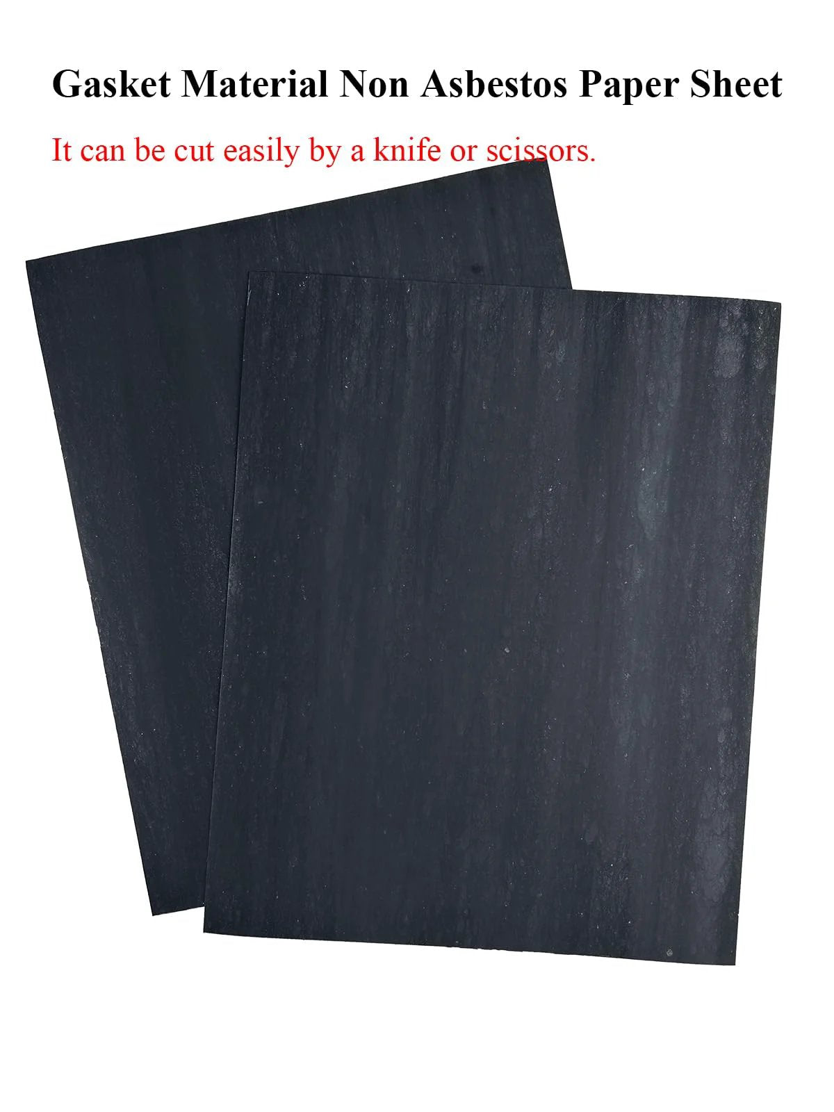 Pro Grade 1.2mm Non Asbestos Gasket Material Paper Sheet for Small Engine Rebuilds Two Pack shown in black.