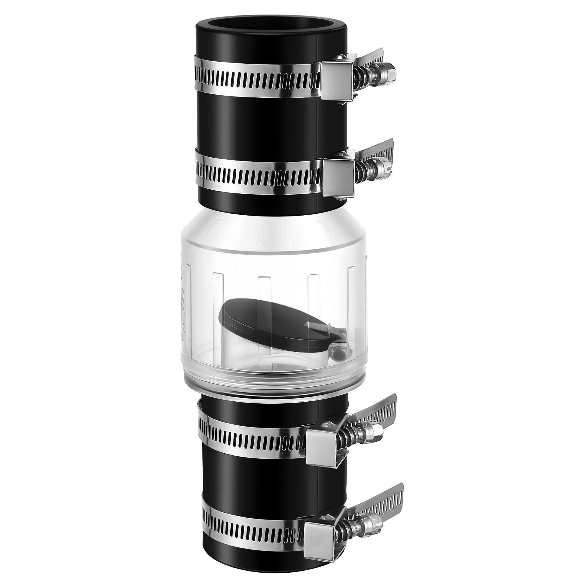 Quiet Spring Loaded Sump Pump Check Valve with Flapper for Backflow Prevention Keeps Your System Quiet 1-1/2 Inch Pipe Includes Four Stainless Steel Clamps