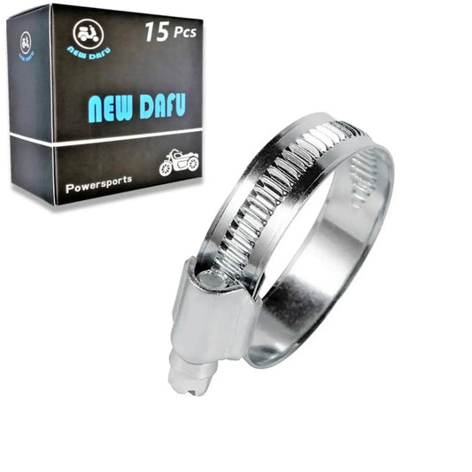 Pro Grade Heavy Duty High Pressure Hose Clamps 15 Pack 5/9 To 1-1/10 Inch Adjustable Worm Gear Drive 304 Stainless Steel Band For Fuel Injection Gas Lines Plumbing And Automotive Applications DAFU