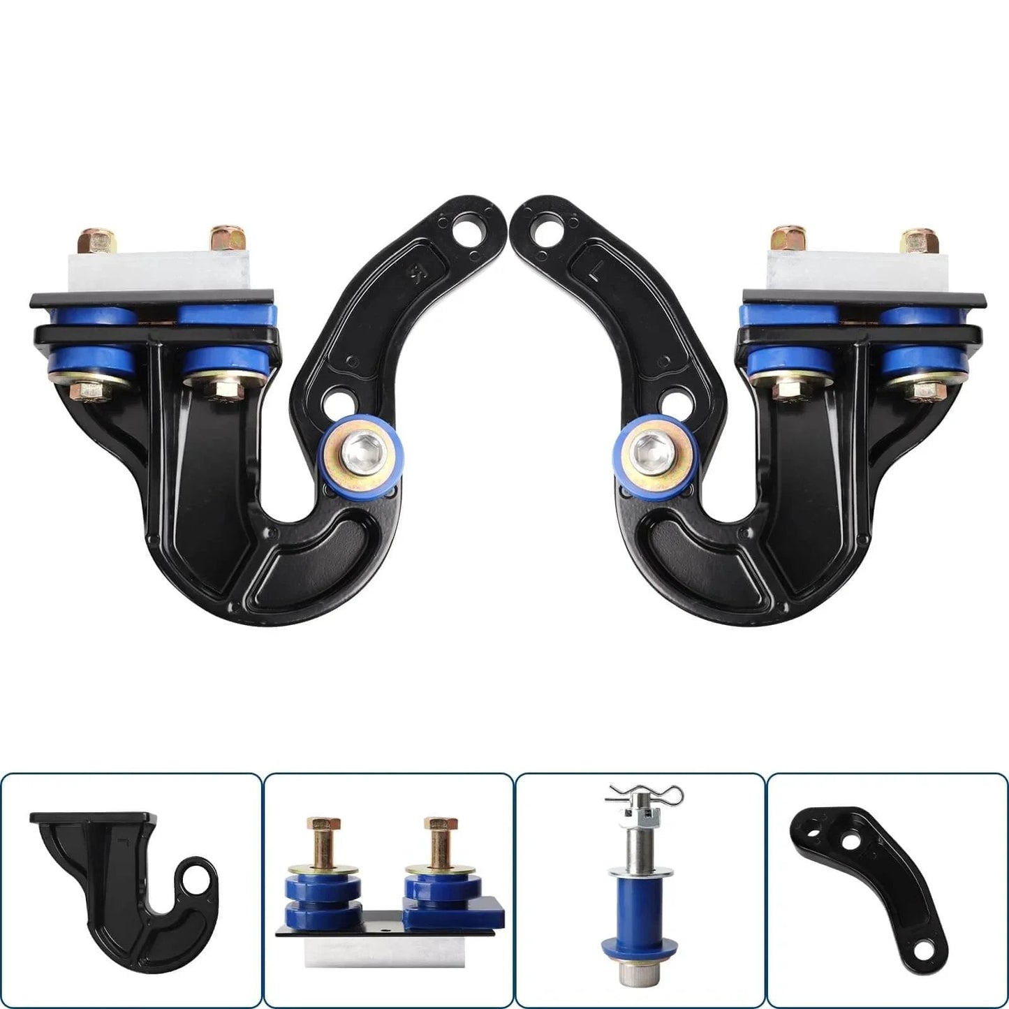 Lower Hood Pivot Kit With Hood Hinge Pivot Bolts And Bushing Bracket For Peterbilt 377 378 379 LH RH Replacement Set