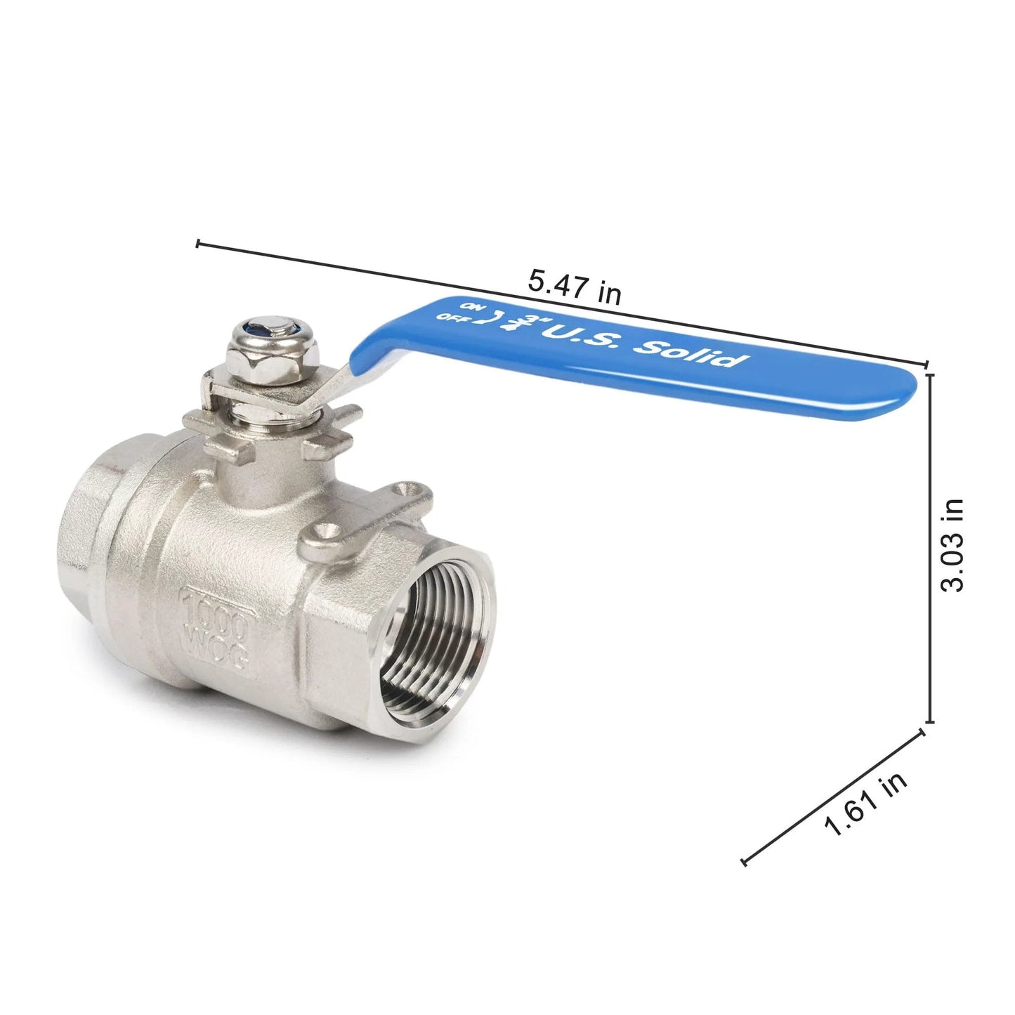 Three Quarters Inch Ball Valve Built Tough With Full Port 316 Stainless Steel Heavy Duty Corrosion Resistant 1000 WOG NPT Female