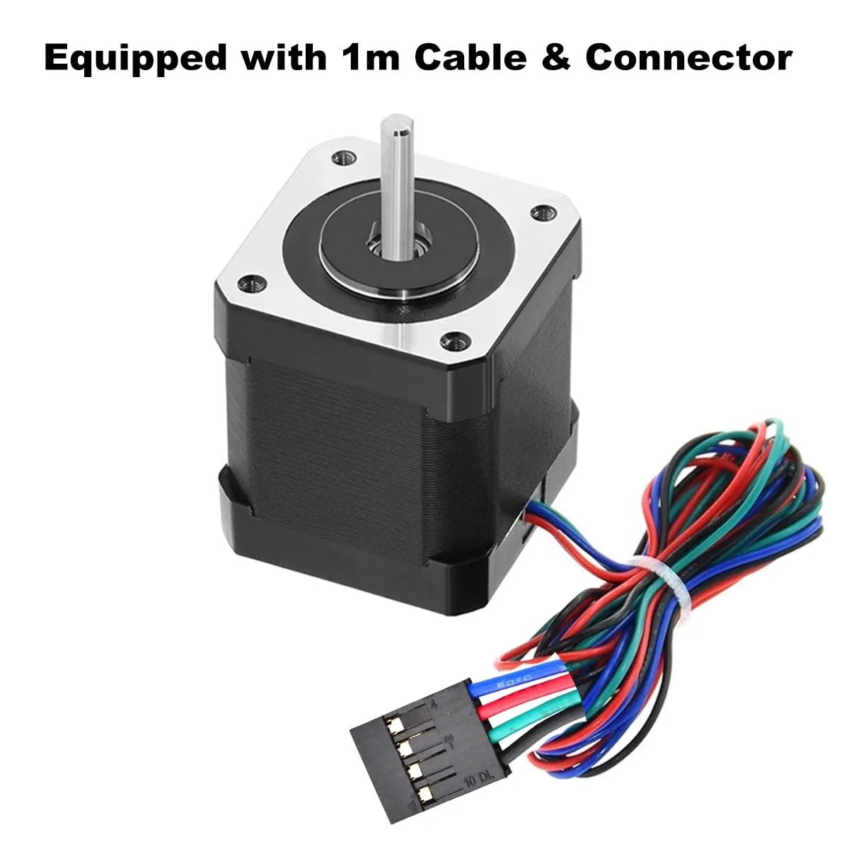 5 Pack NEMA 17 Stepper Motors 2A Bipolar Beefy Torque 59 Ncm 84 Oz In 48mm 4 Lead With 1 Meter Cable And Connector