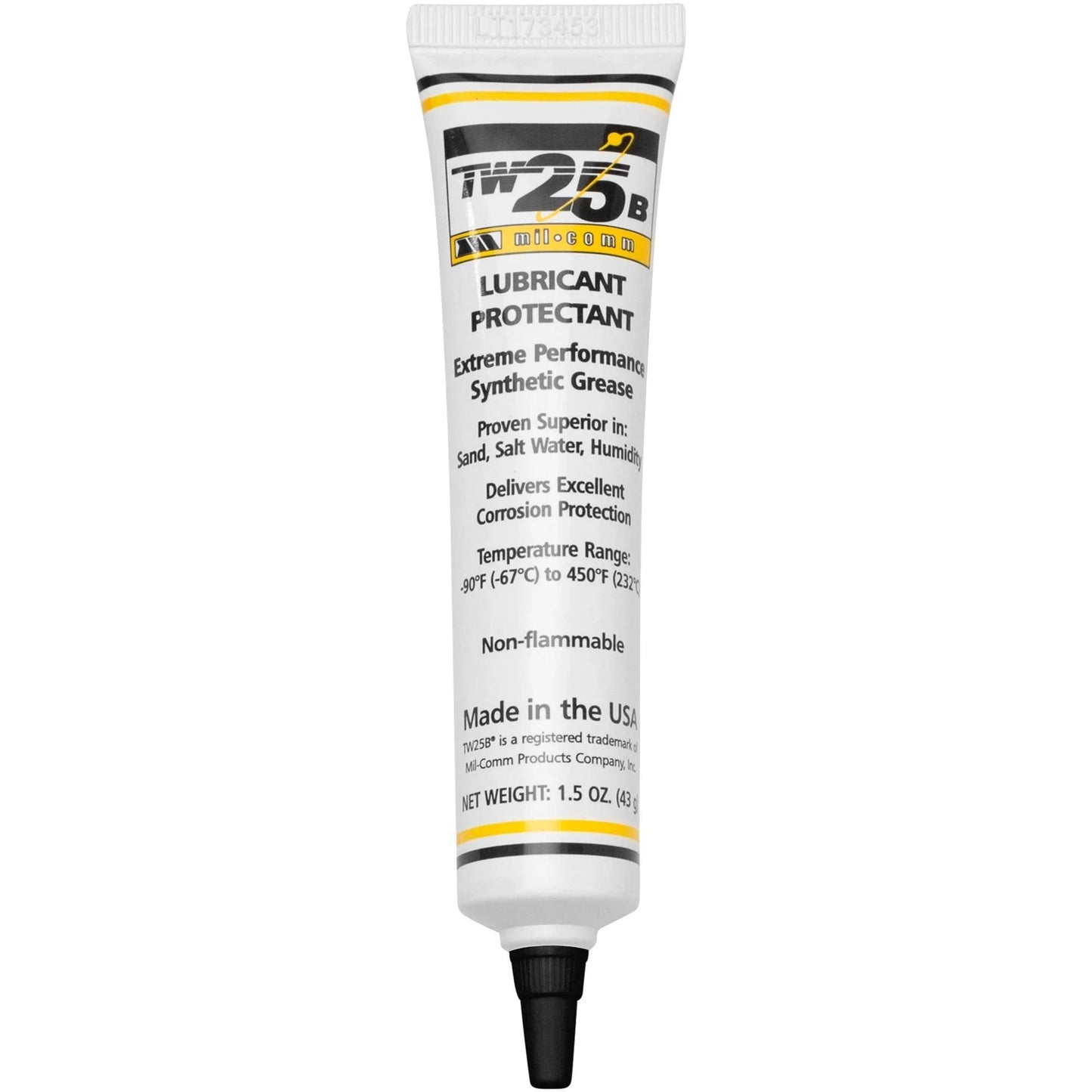 Military Grade Gun Grease TW25B Lubricant For Firearms 1.5 Ounce Tube Made In USA MIL-COMM Trusted By U.S. Special Forces Ultra Slick Protection For ARs Handguns Shotguns And Other Firearms