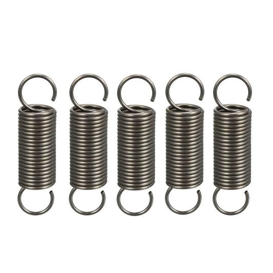 5 Pack Extended Tension Springs With Dual Hooks, Spring Steel, 0.04 In Wire, 0.39 In Outer Diameter, 1.57 In Free Length, Nickel Plated And Fatigue-Resistant, Wear-Resistant, Great For Production And DIY Projects