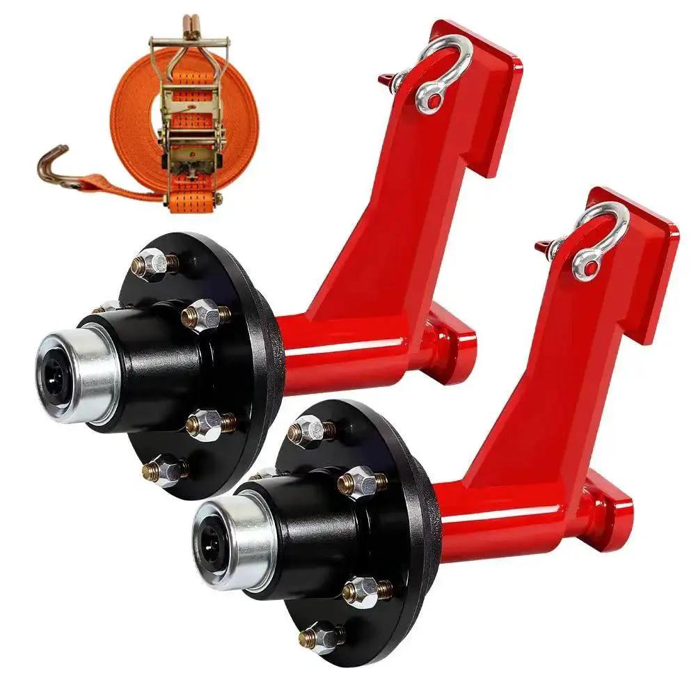 Two Pack Heavy Duty Shipping Container Wheels Kit With 6 Lug Axle, High Weight Capacity Up To 8,800 Pounds Per Wheel