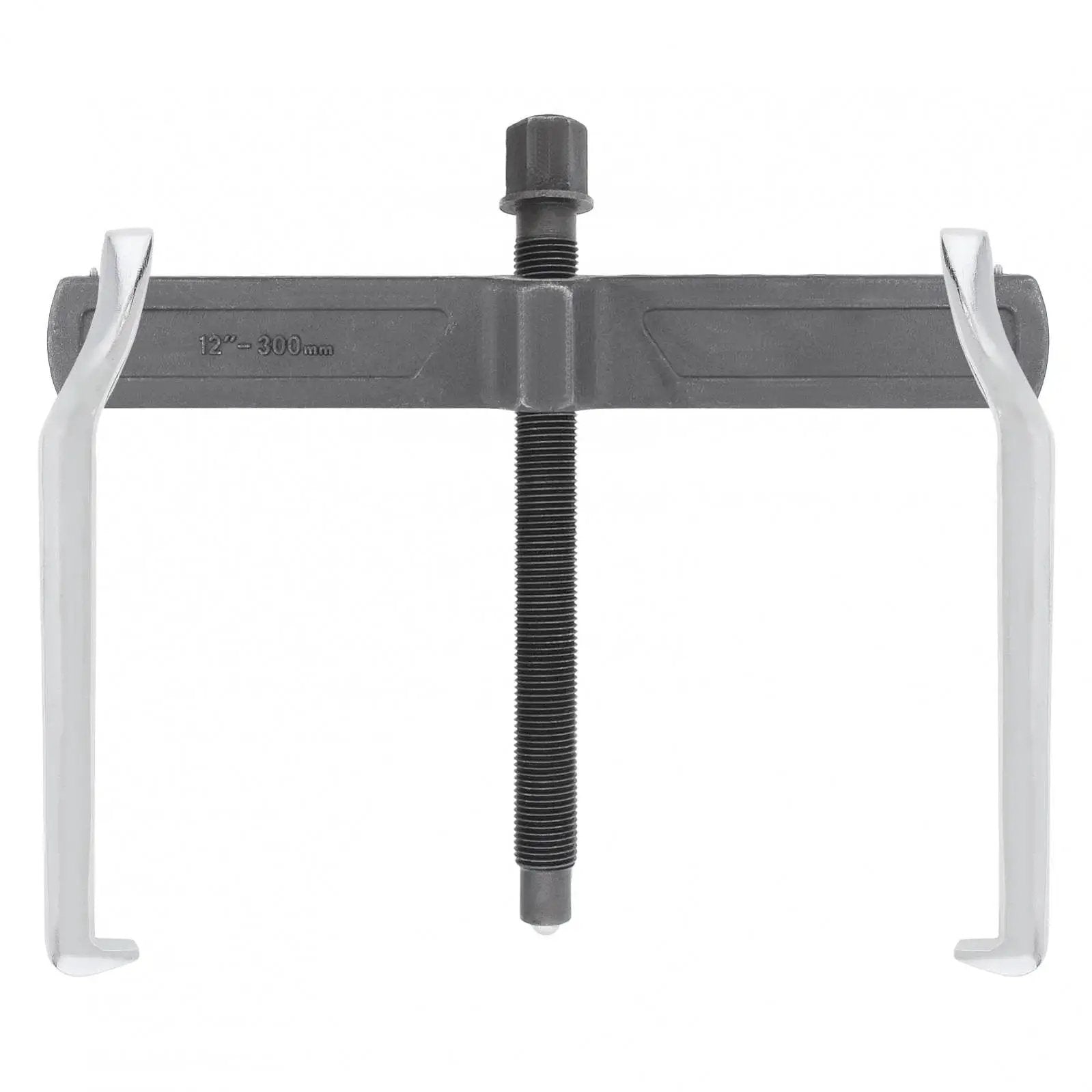 Front view of a 12 Inch Two Jaw Gear Puller With Adjustable Clamping Depth And Reversible Pulling Action For External And Internal Removal