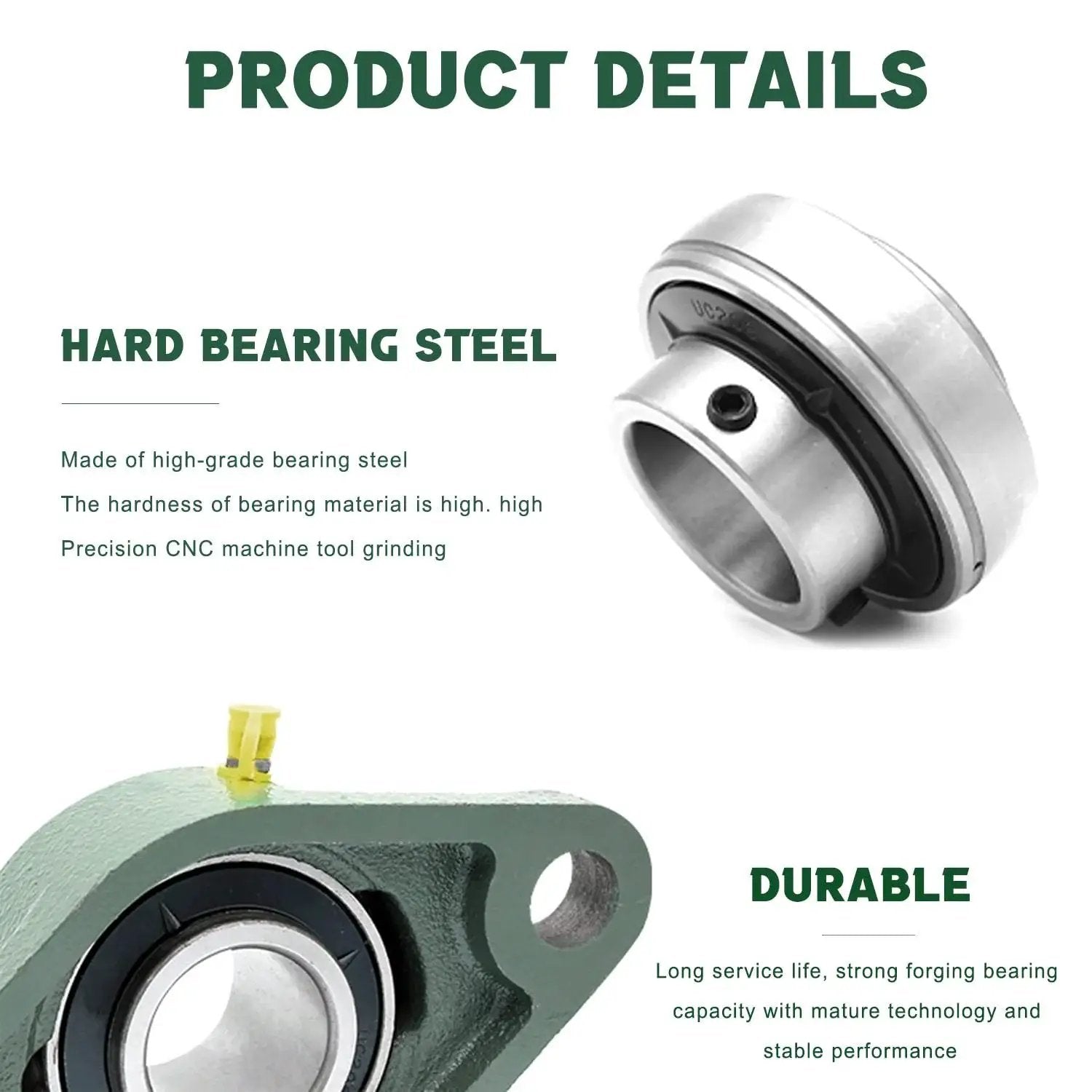 Two Pack Self Aligning Pillow Block Bearing UCFL206-20 One And One Quarter Inch Bore Flange Mounted With Solid Cast Iron Housing